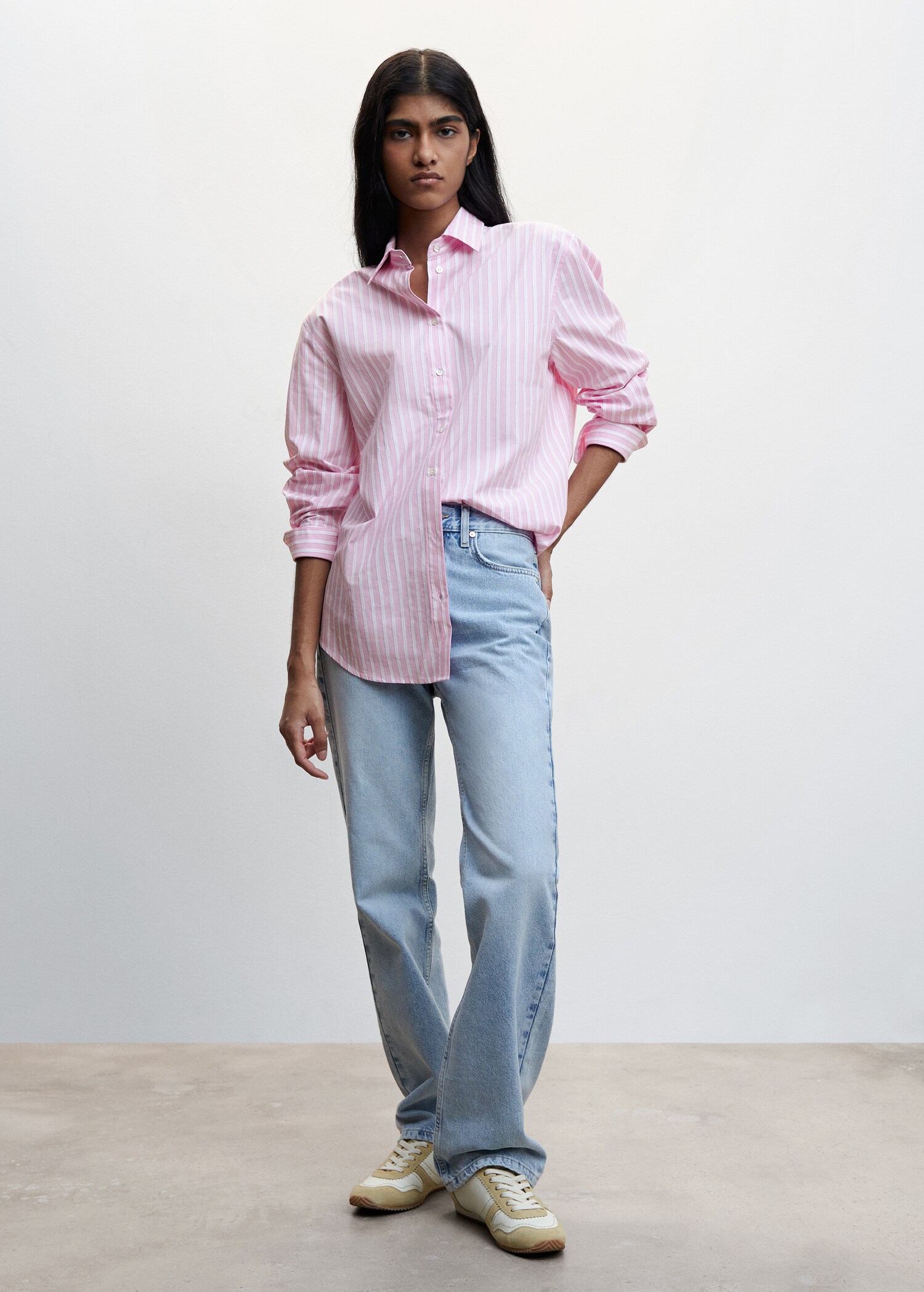 Gestreiftes Oversize-Hemd - Allgemeine Ansicht