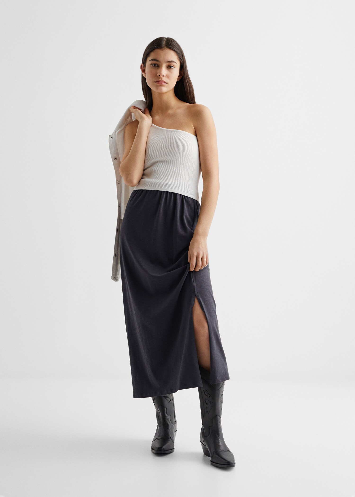 Cotton midi skirt - General plane