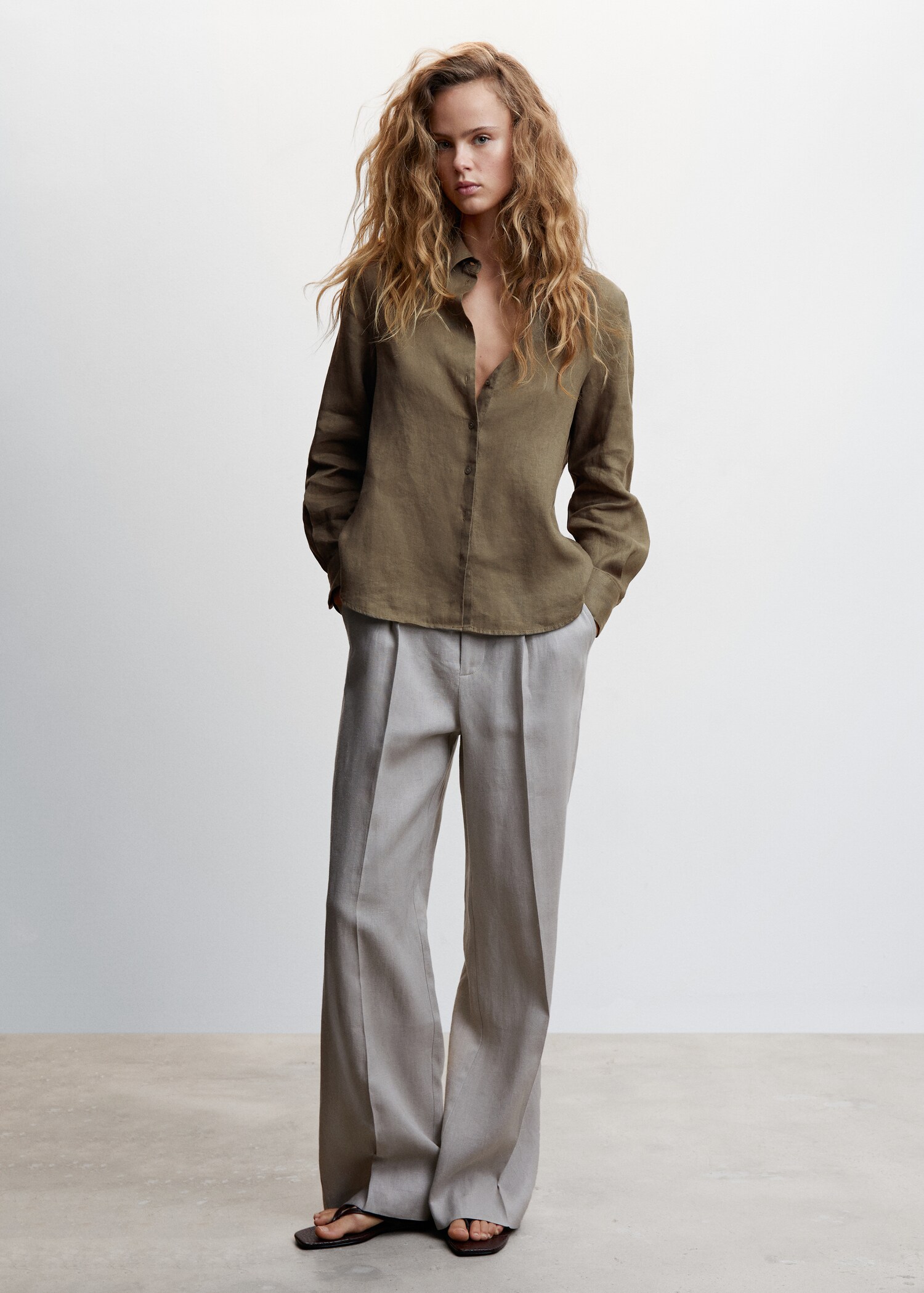 Linen 100% shirt - Woman | MANGO OUTLET USA