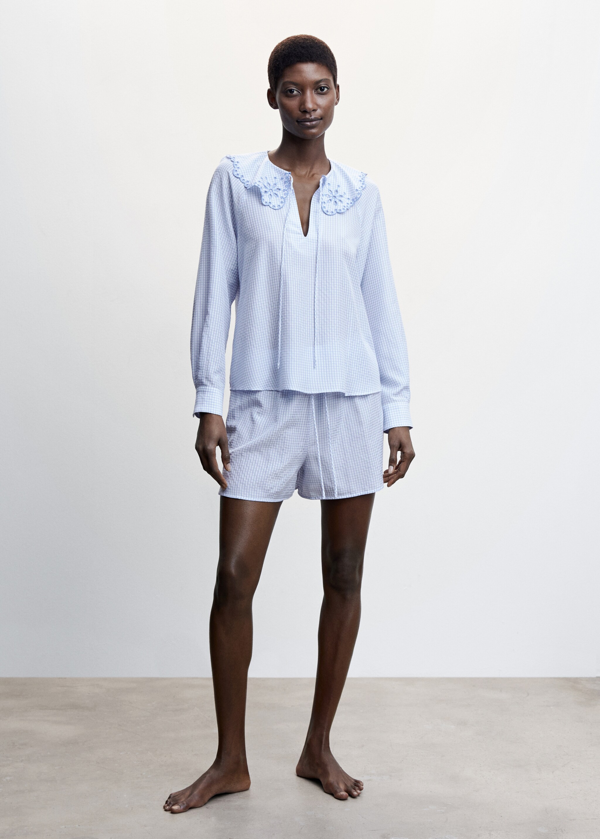 Short textured pyjamas - General plane, Sky Blue. Ref: 47095950-00.