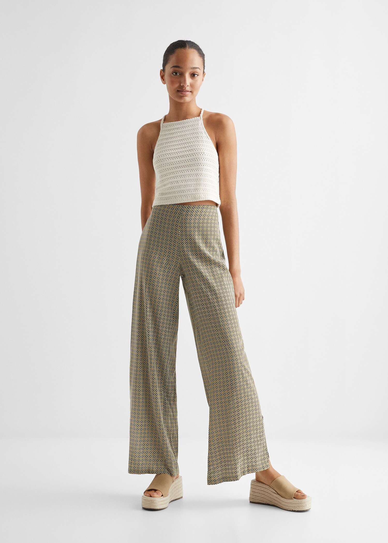 Flowy printed trousers - General plane