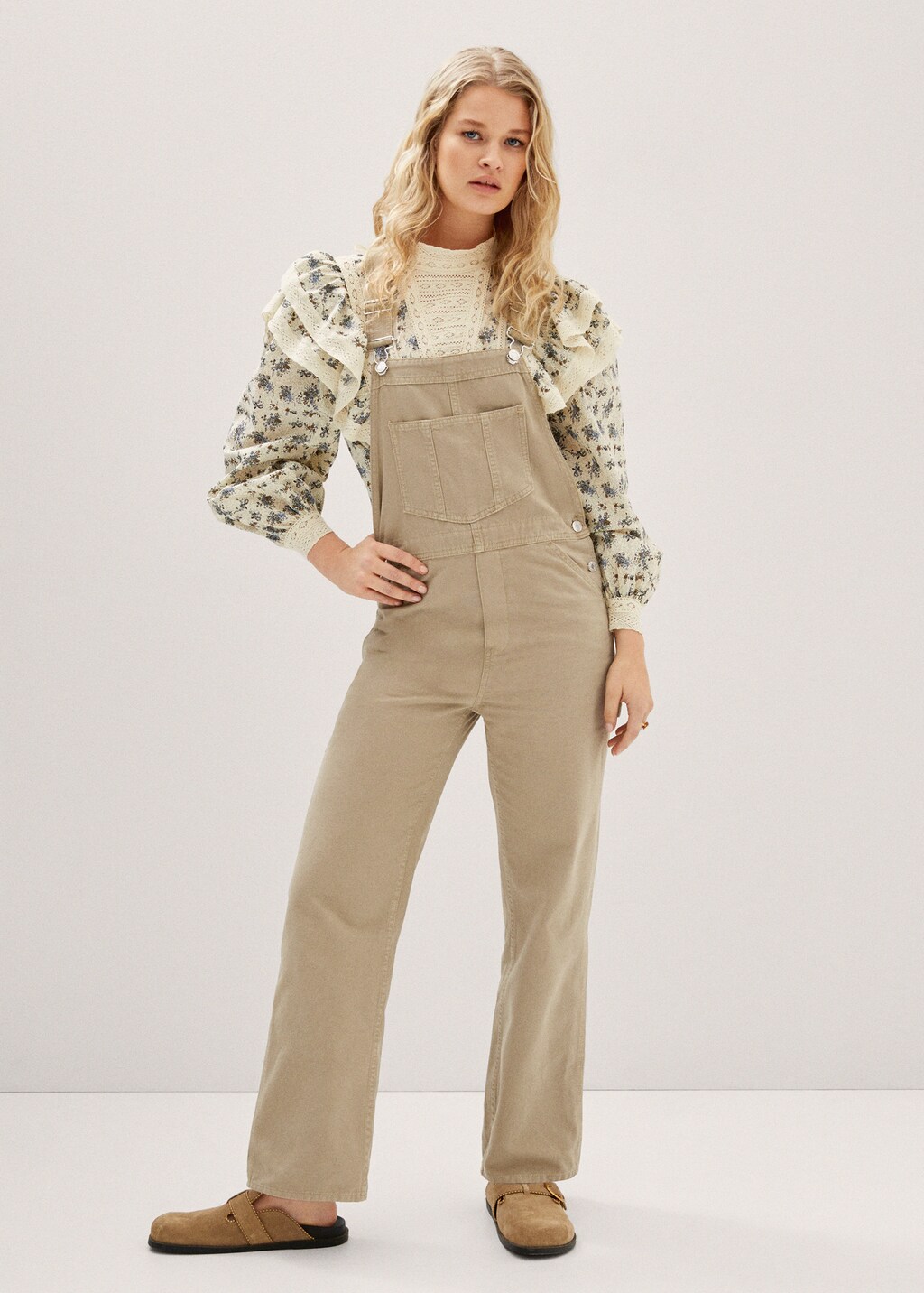 Beige dungarees womens on sale