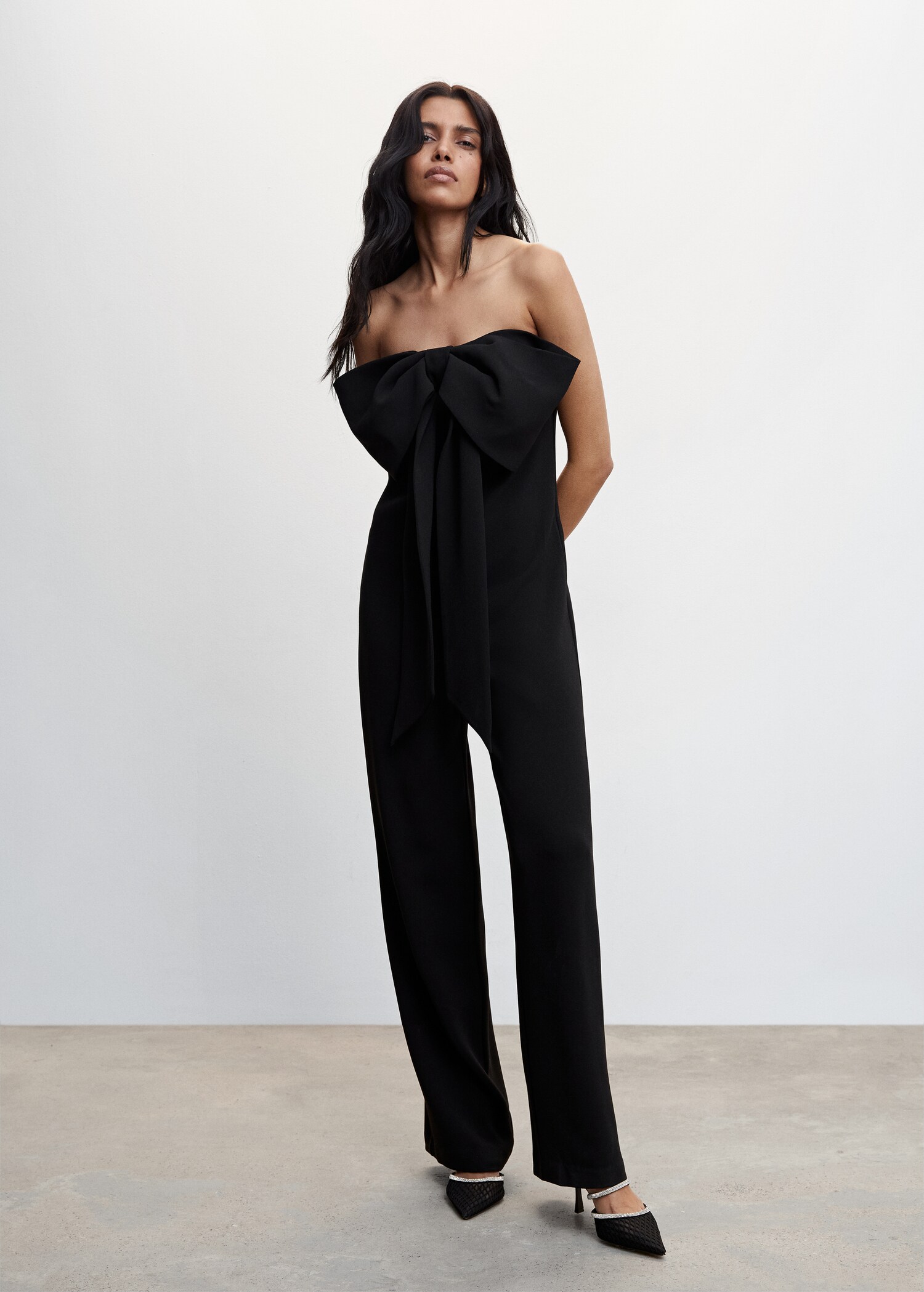 Strapless bow jumpsuit - General plane