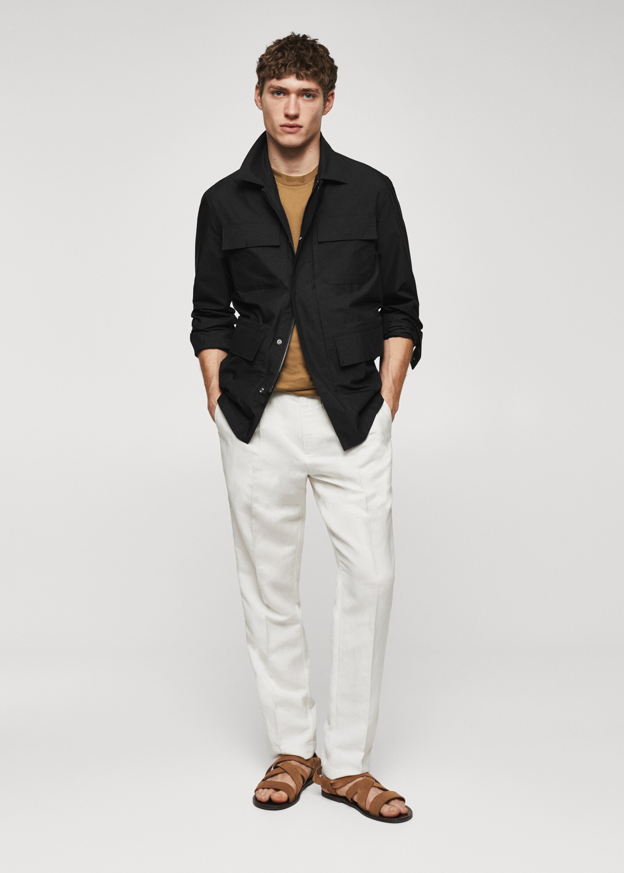 Cotton jacket with pockets - General plane