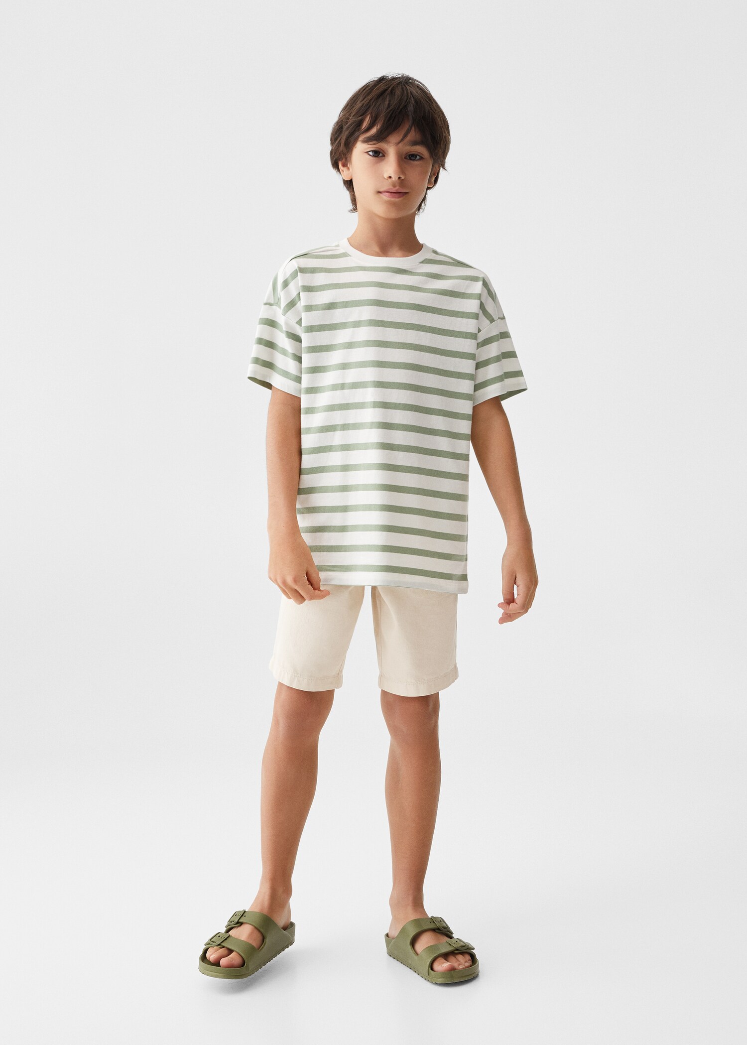 Cotton shorts with elastic waist - General plane