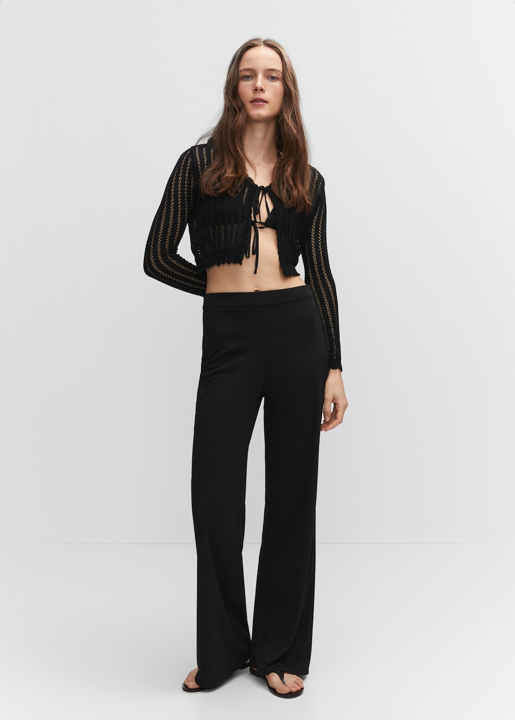 High-rise wideleg trousers - Women | MANGO OUTLET USA High-rise wideleg trousers - Women | MANGO OUTLET USA