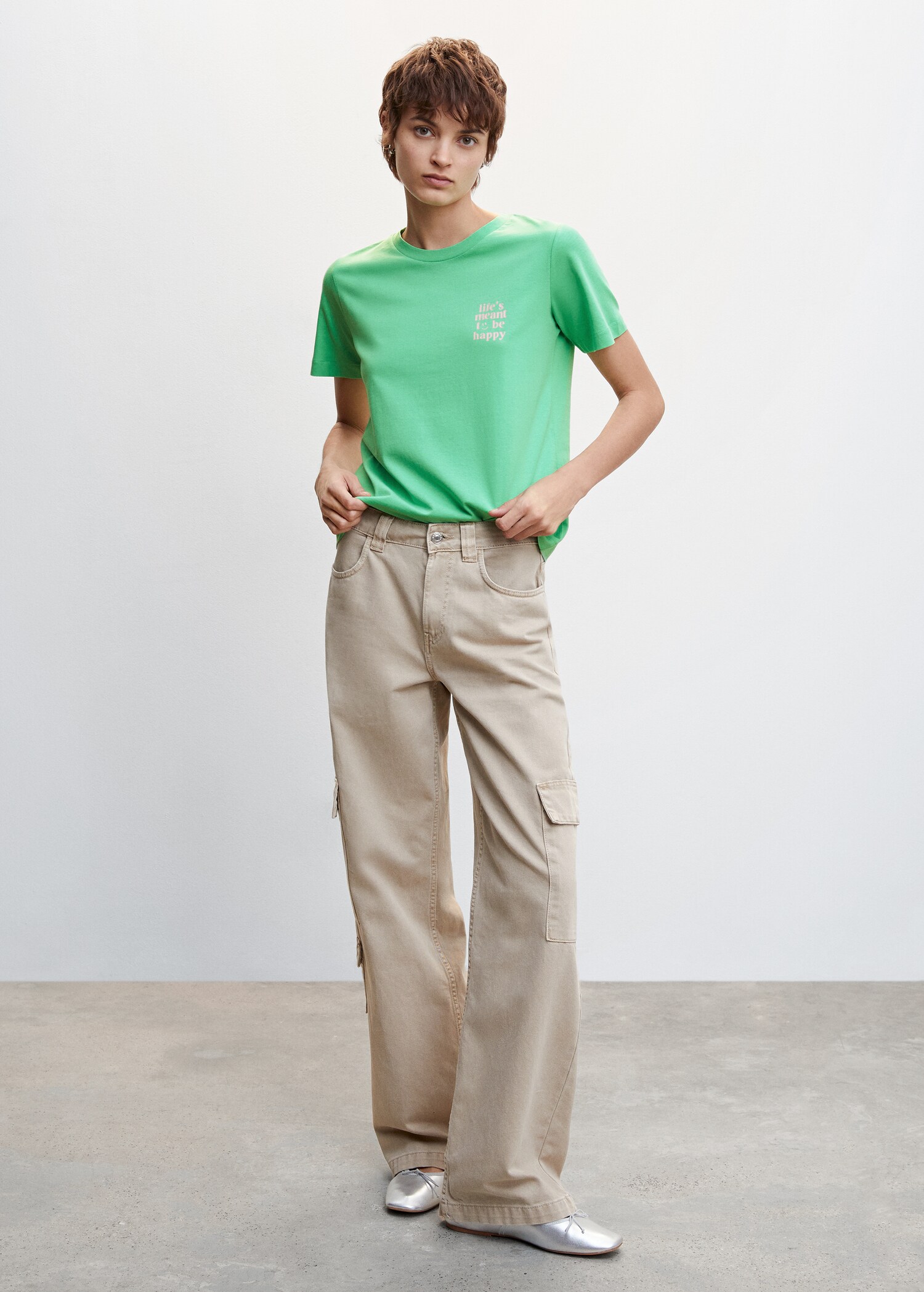 Printed cotton-blend T-shirt - General plane