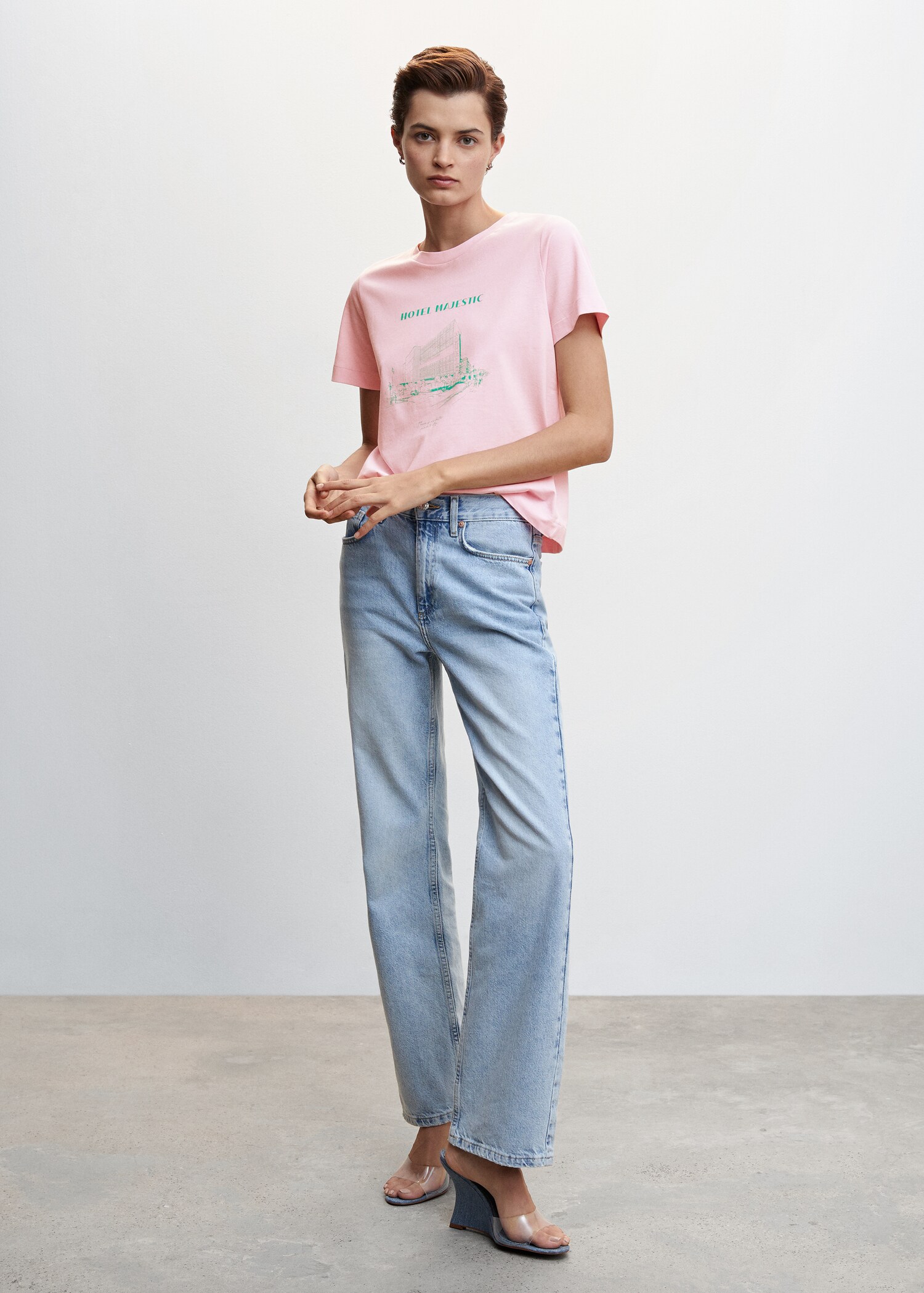 Bedrucktes Baumwoll-T-Shirt - Allgemeine Ansicht