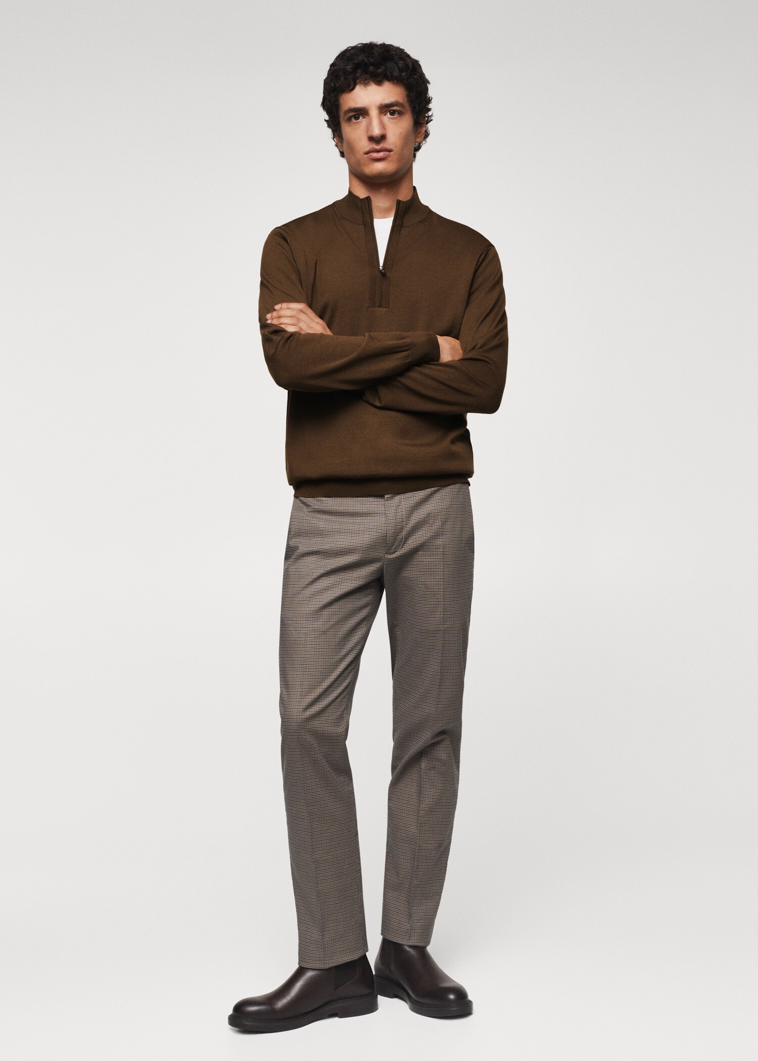 Wool zip neck jumper - General plane