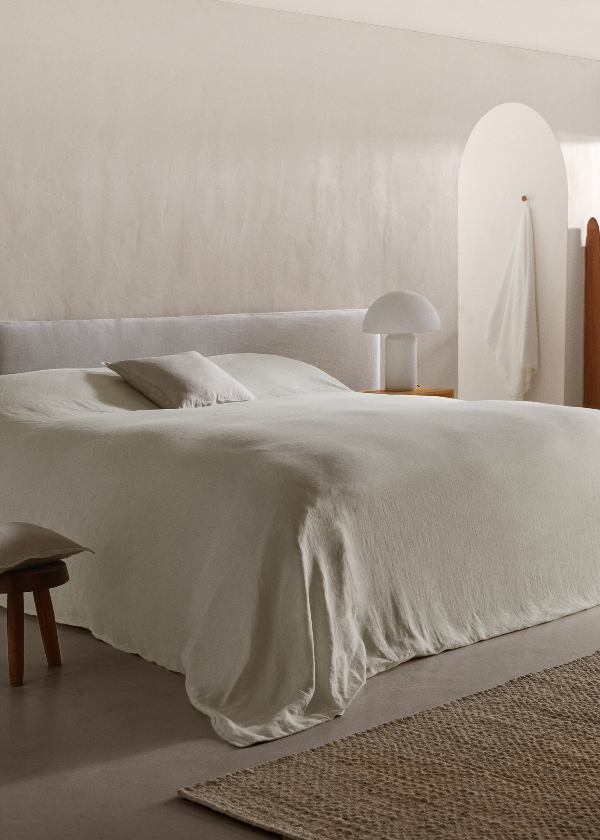 Housse de couette 100 % lin lit 90 cm - Plan général, Blanc cassé. Ref: 47157153-00.