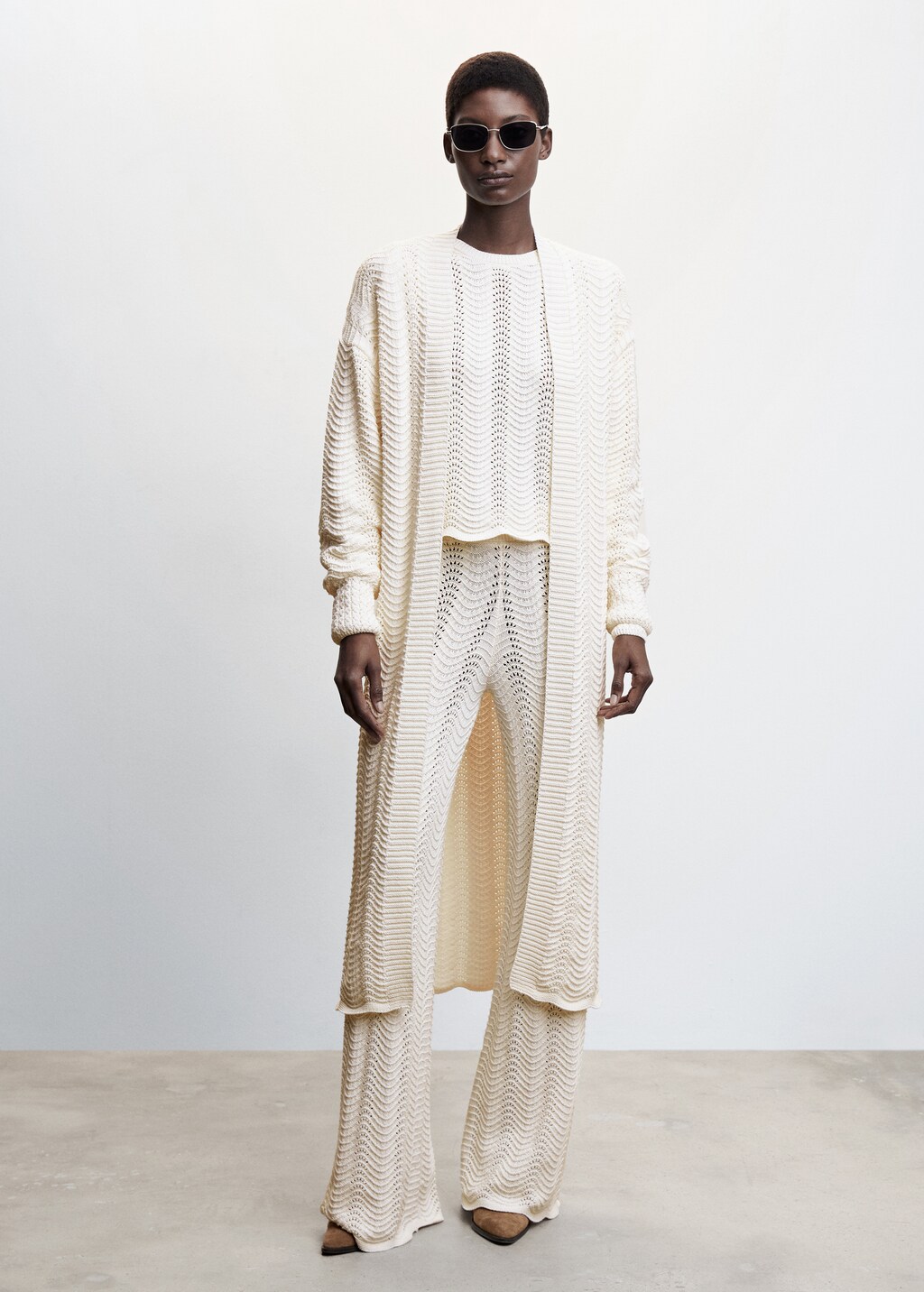 Openwork knit pants - Women | MANGO OUTLET USA