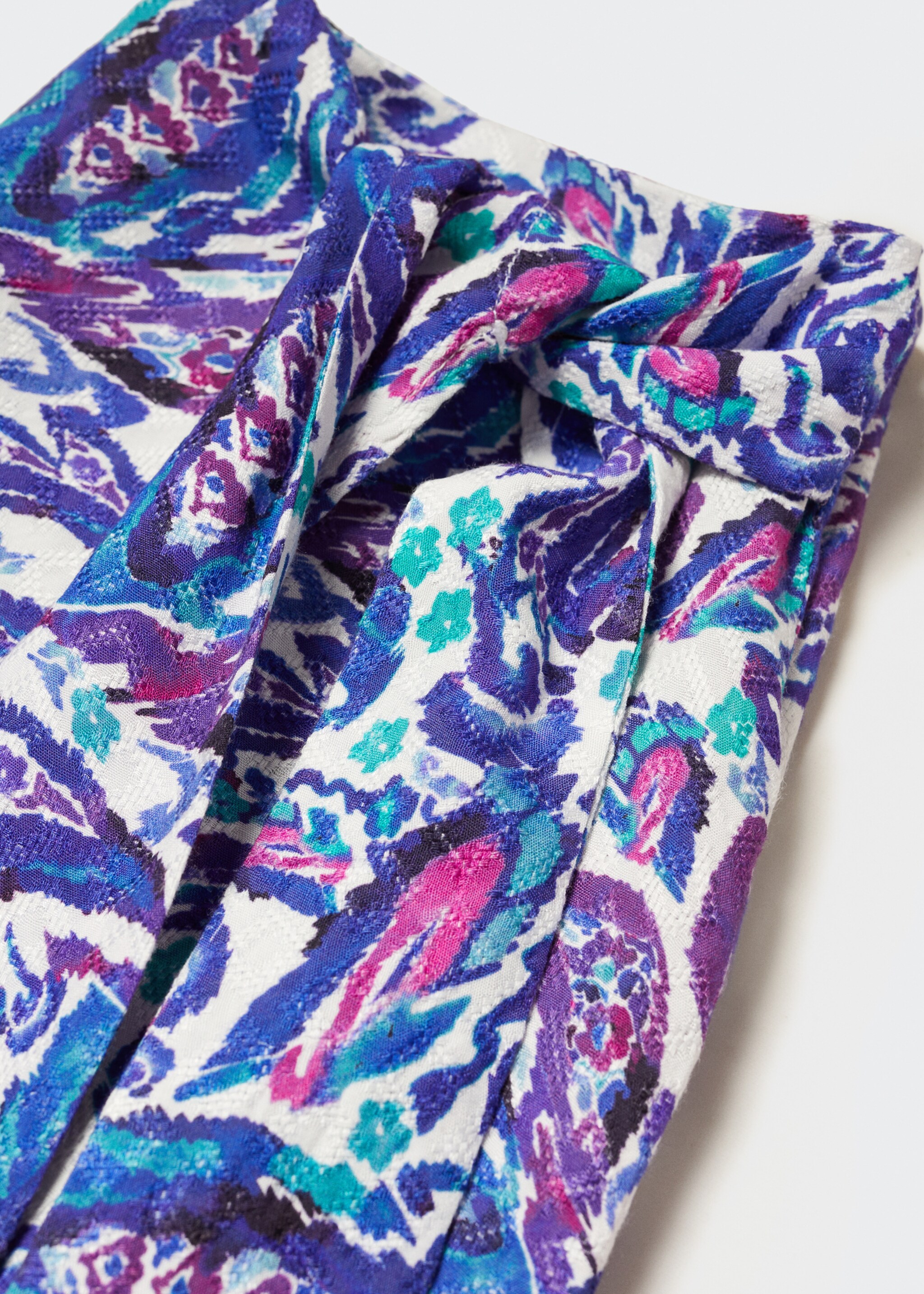 Knot printed skirt - Details of the article 8, Lilac. Ref: 57000130-00.