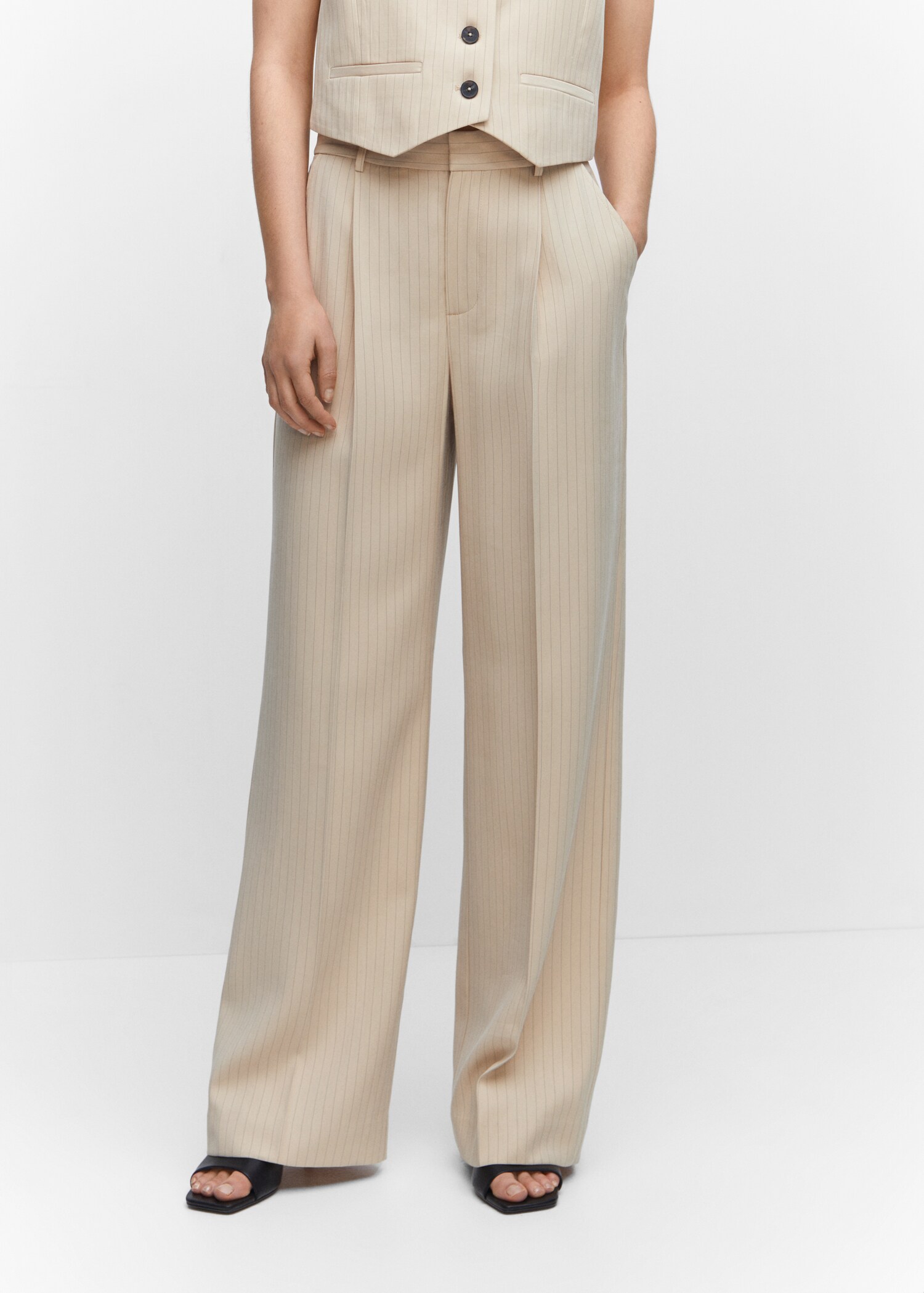 Chalk-stripe trousers - Medium plane