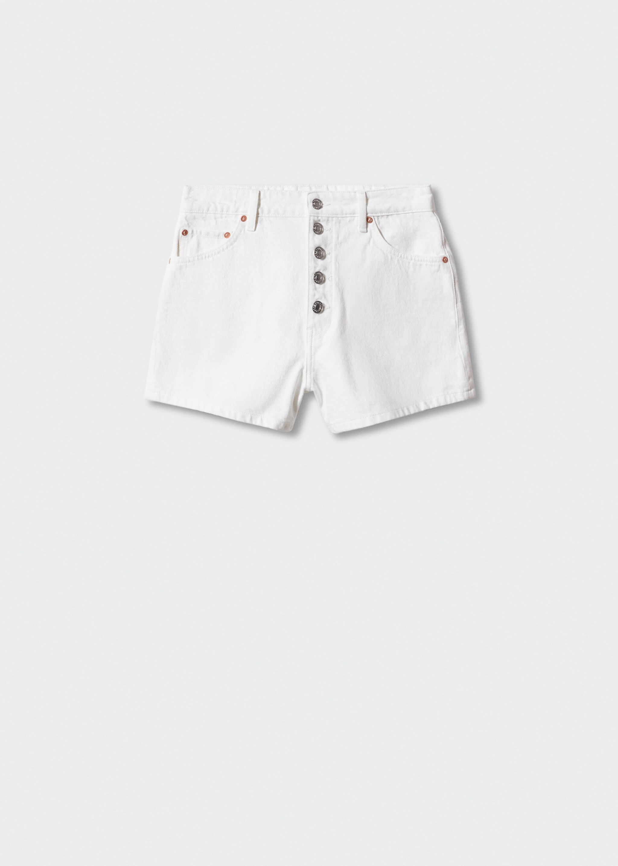 Short en jean boutons - Article sans modèle, Blanc cassé. Ref: 57000156-00.
