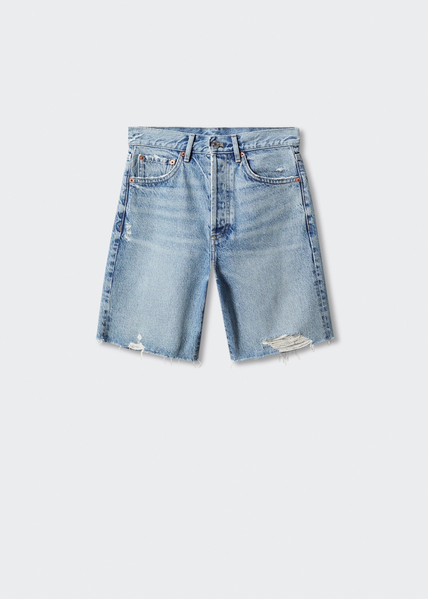 Jeans-Bermudashorts mit Zierrissen - Artikel ohne Model