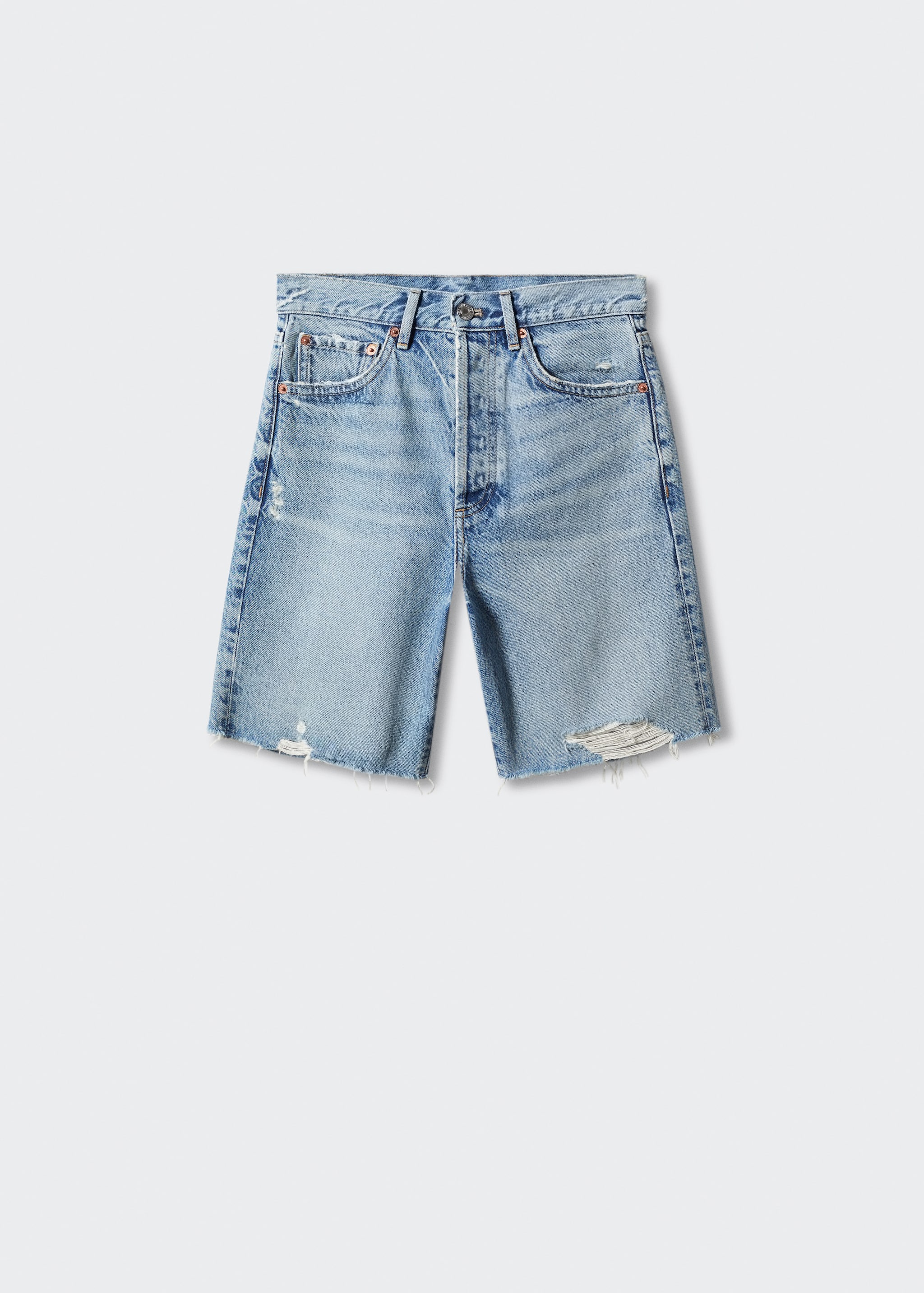 Decorative ripped denim bermuda shorts Women MANGO OUTLET USA