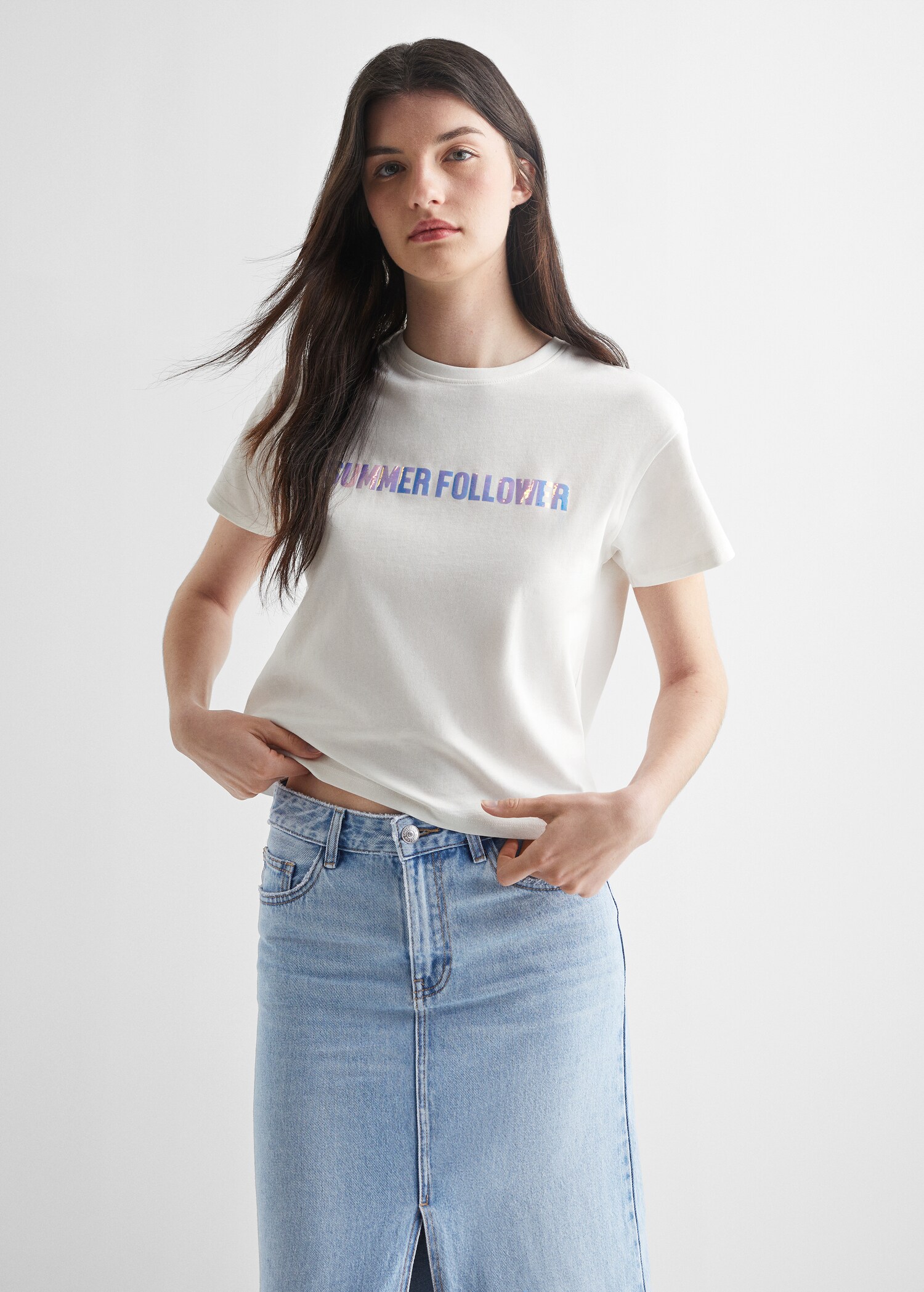 Message cotton T-shirt - Medium plane