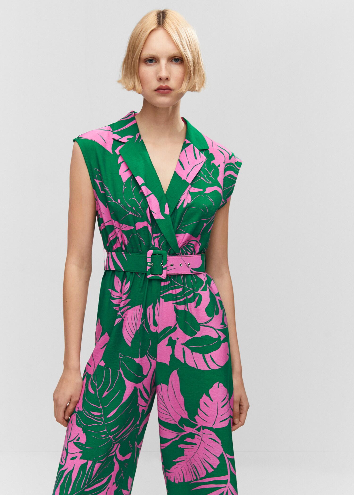 Belt printed jumpsuit - Medium plane