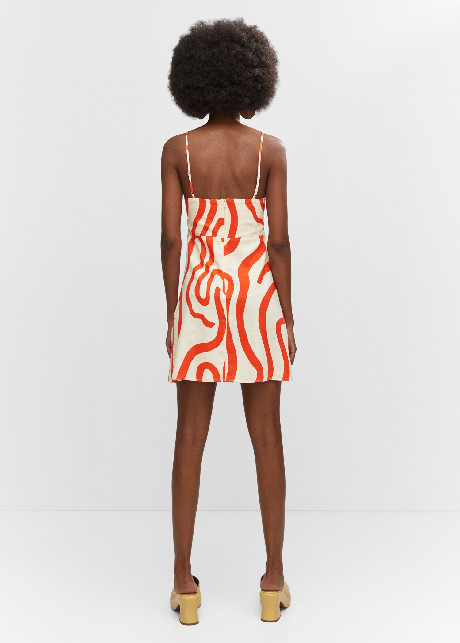 Floral print linen-blend dress - Reverse of the article