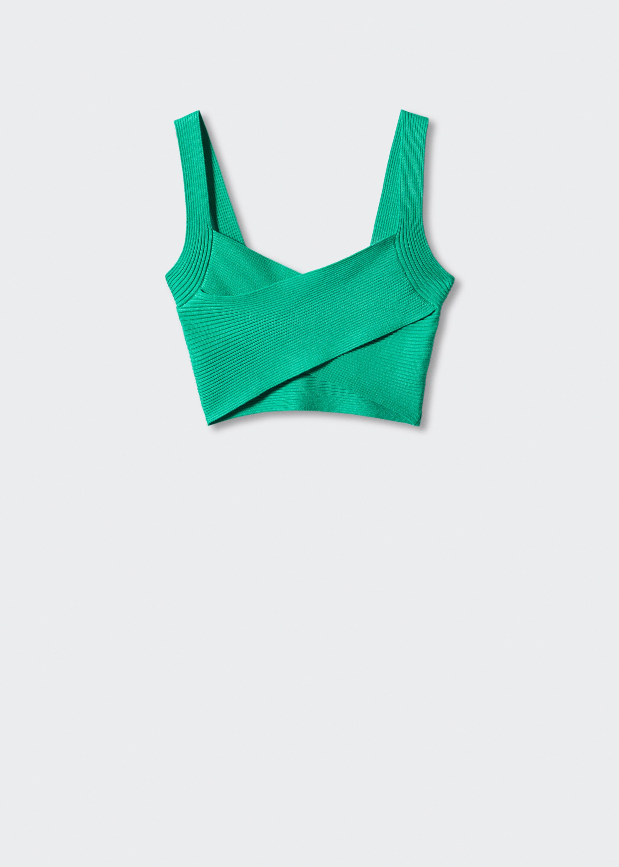 Knitted wrap top - Article without model, Emerald Green. Ref: 57000258-00.