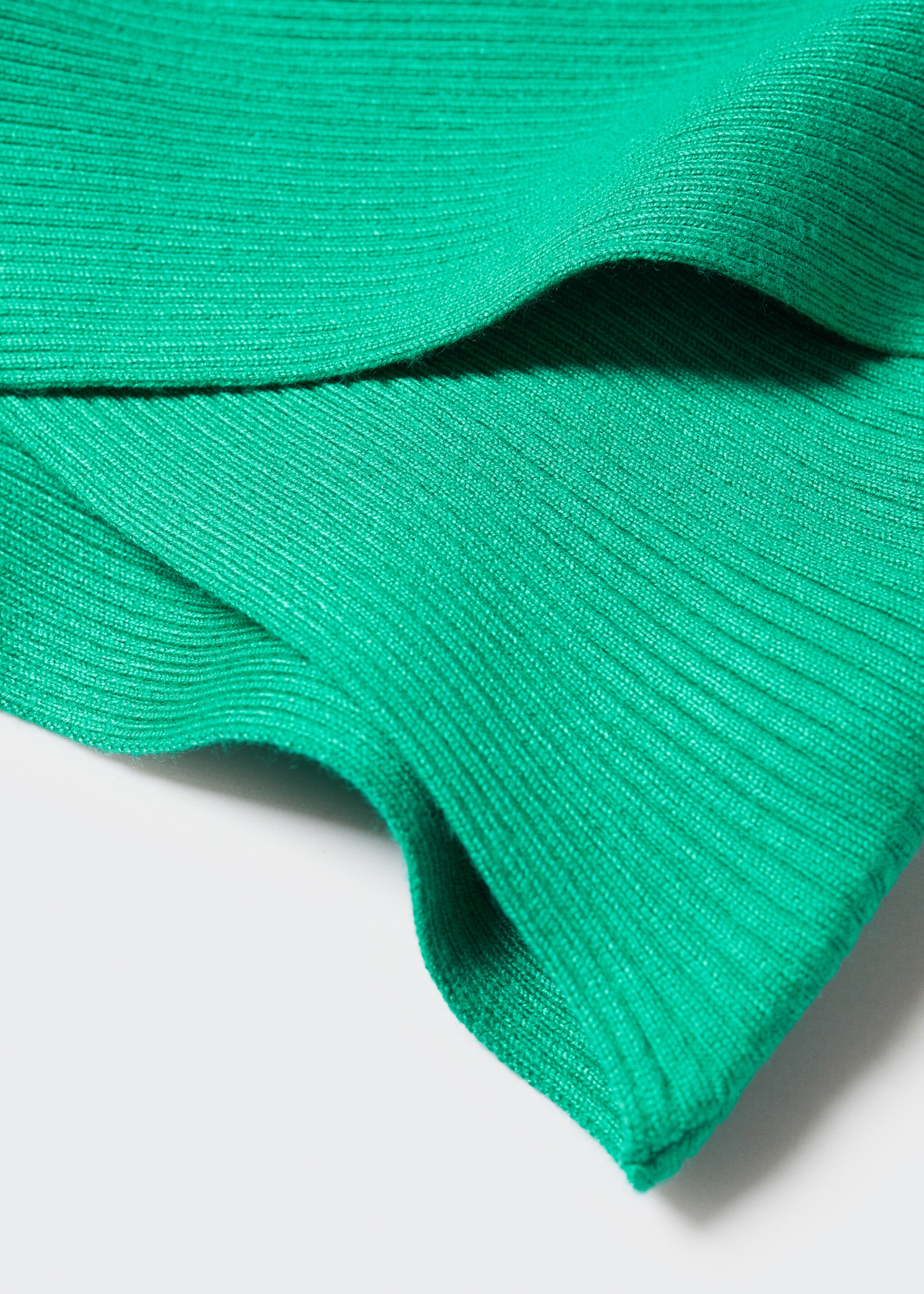 Knitted wrap top - Details of the article 8, Emerald Green. Ref: 57000258-00.