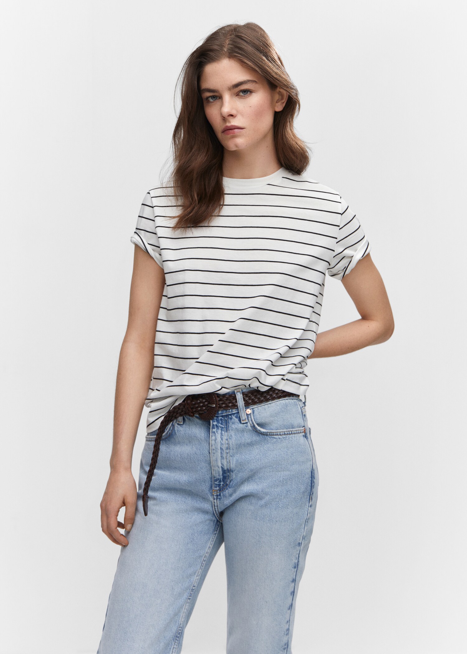 T-shirt 100 % bomull - Bild av mittparti