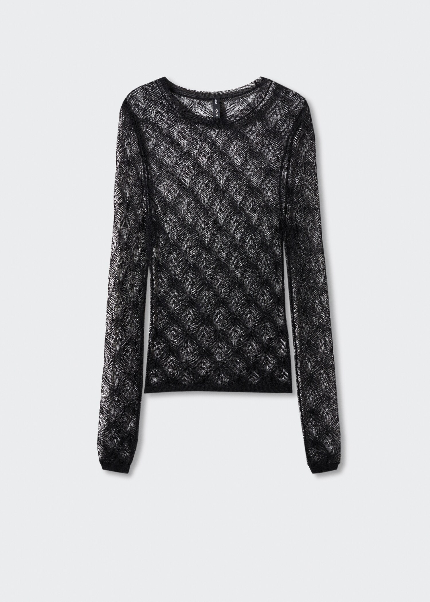 T-Shirt mit geometrischem Lochmuster - Damen | MANGO OUTLET 