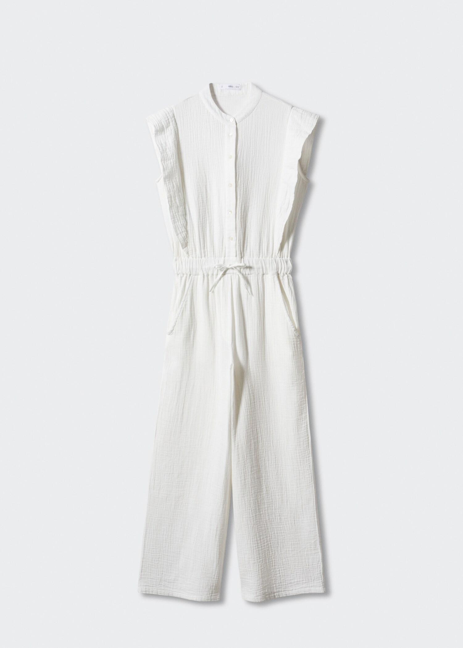 Textured jumpsuit with button - Article without model