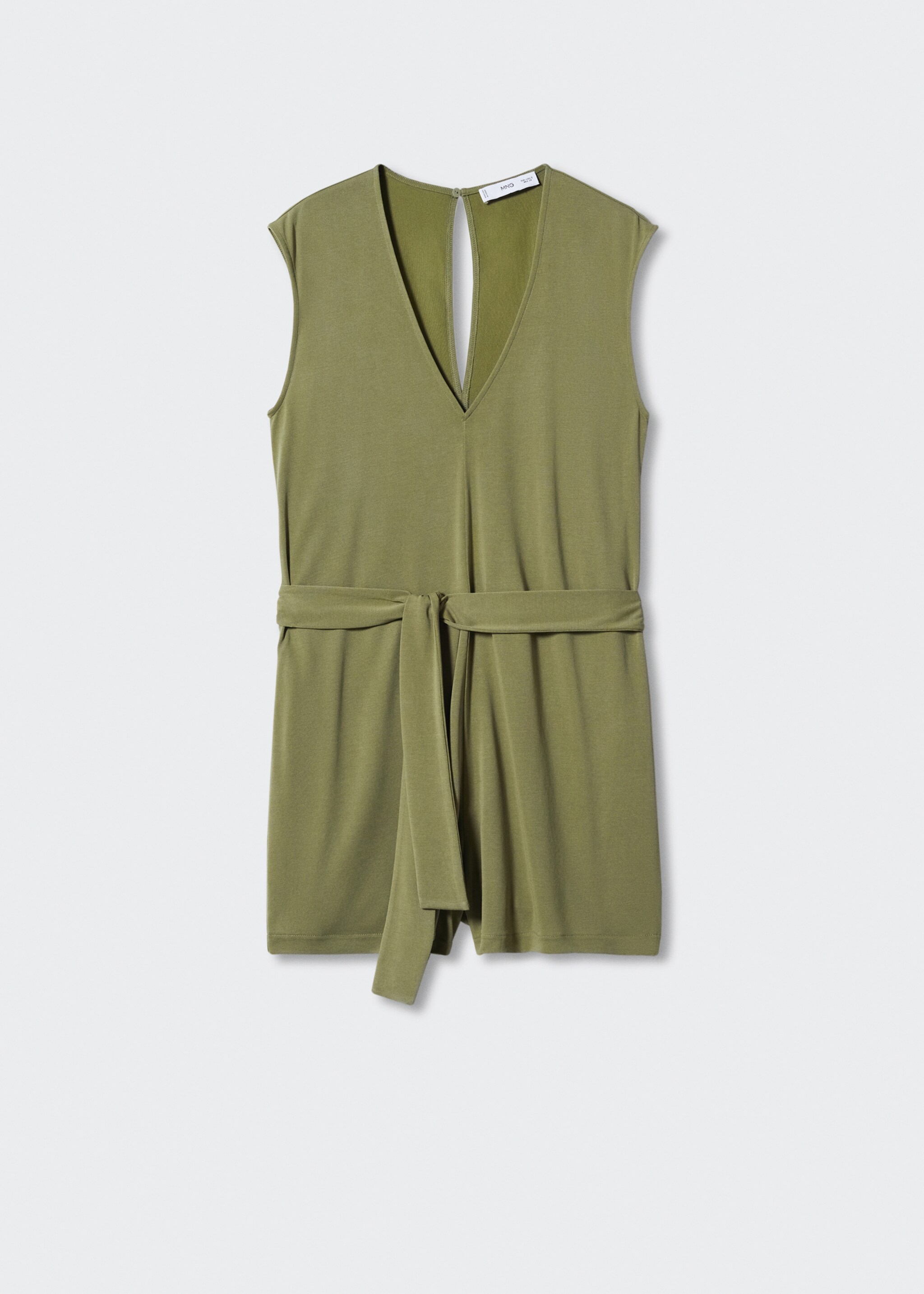 Modal jumpsuit with tie - Article without model, Khaki. Ref: 57000316-00.