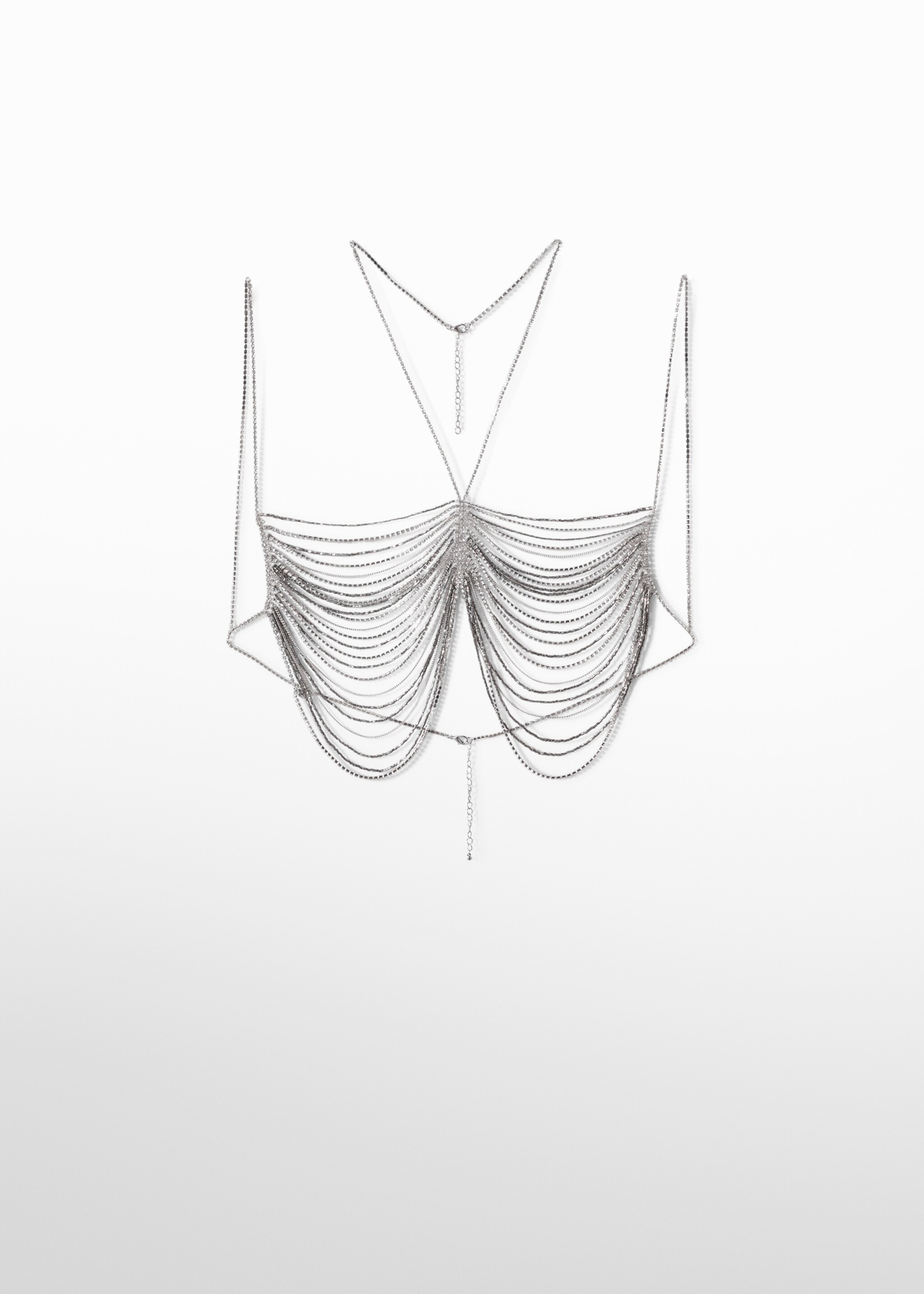 Rhinestone halter bra - Article without model, Silver. Ref: 57000323-00.