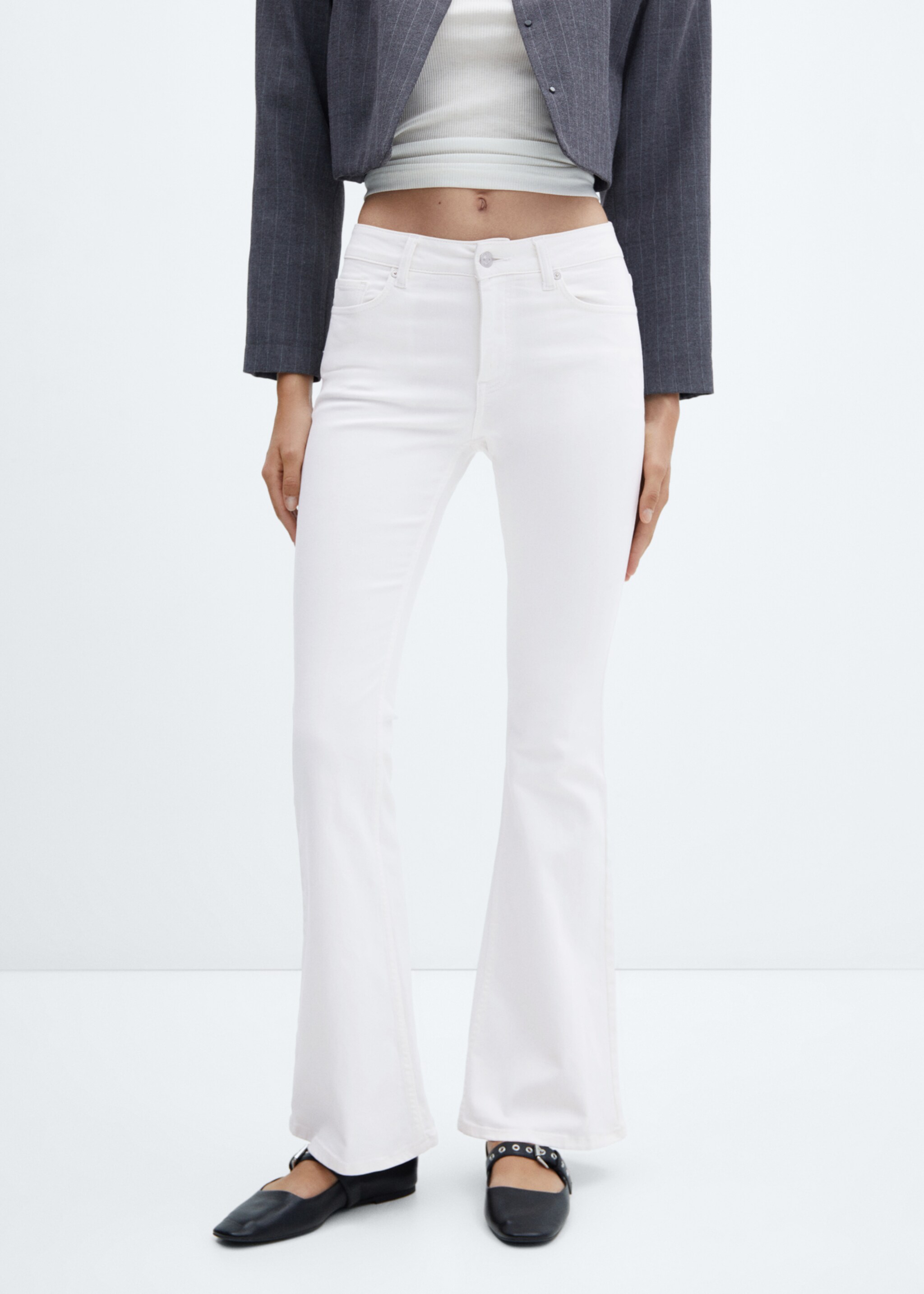 Medium-rise flared jeans - Medium plane