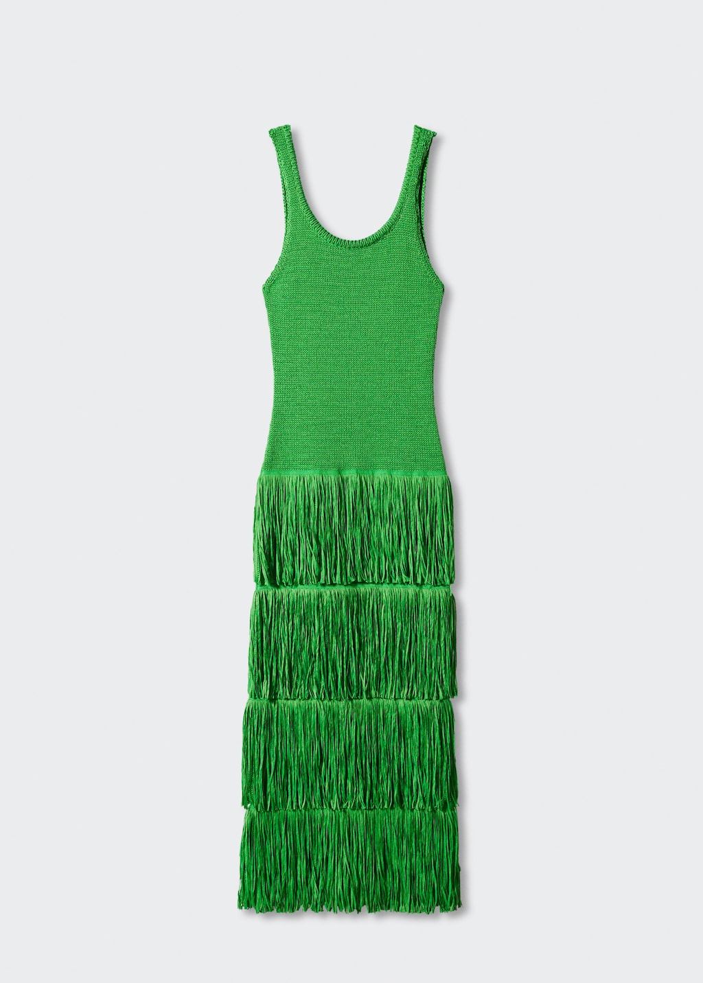 Mango green fringe dress store