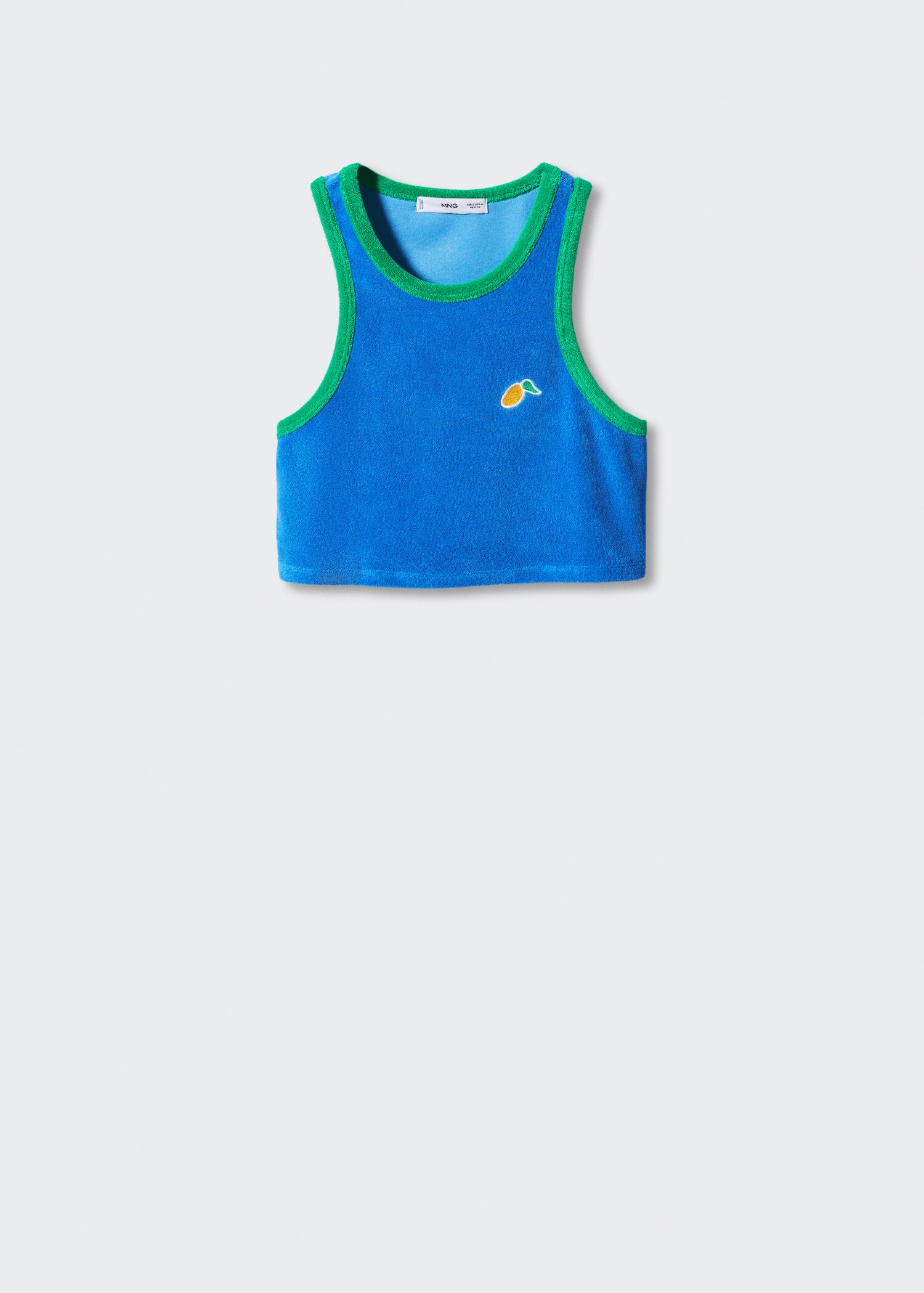 Towel fabric top with embroidered detail - Article without model