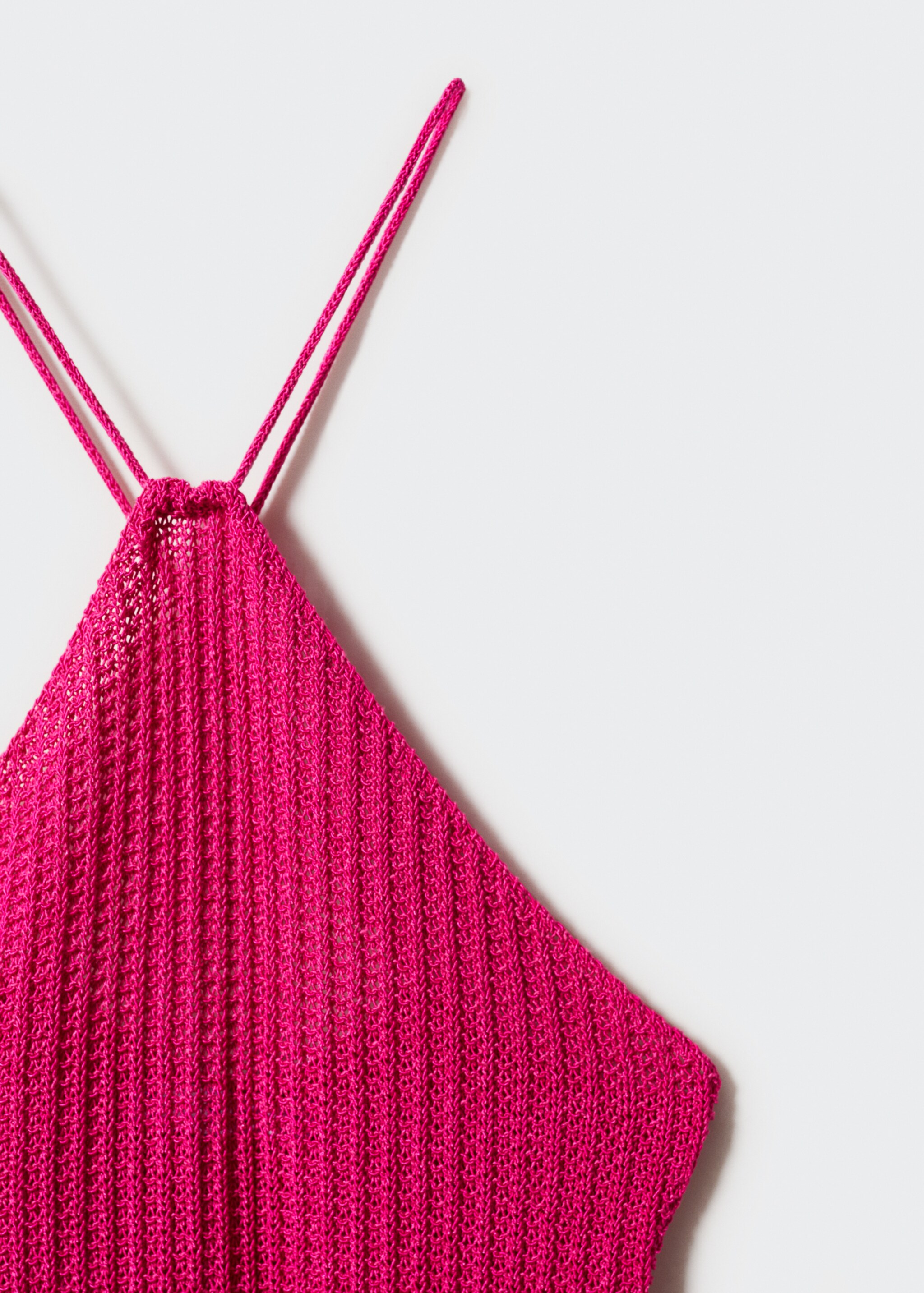 Halter-neck crochet dress - Details of the article 8, Fuchsia. Ref: 57000455-00.