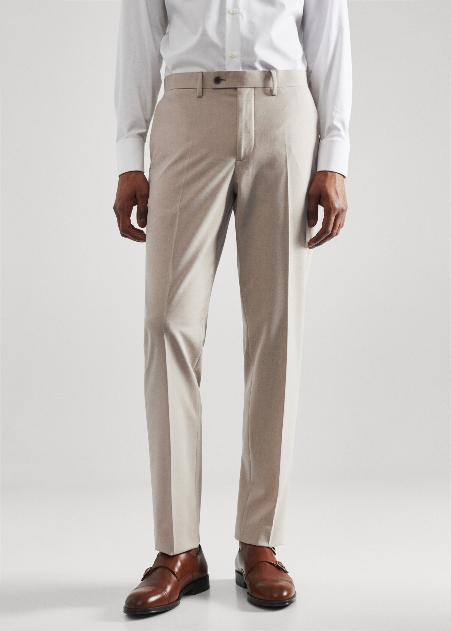 Stretch-fabric slim-fit suit pants - Medium plane
