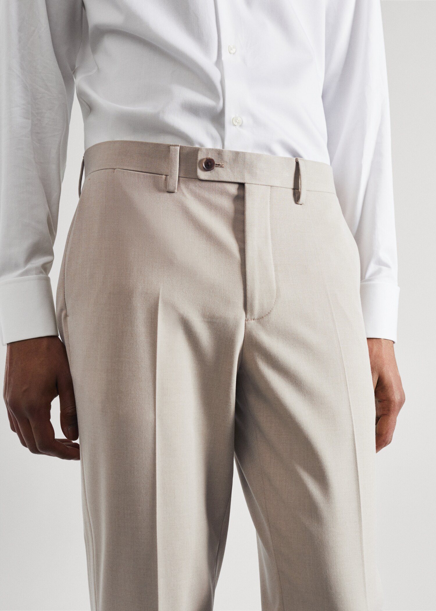 Stretch-fabric slim-fit suit pants - Details of the article 1