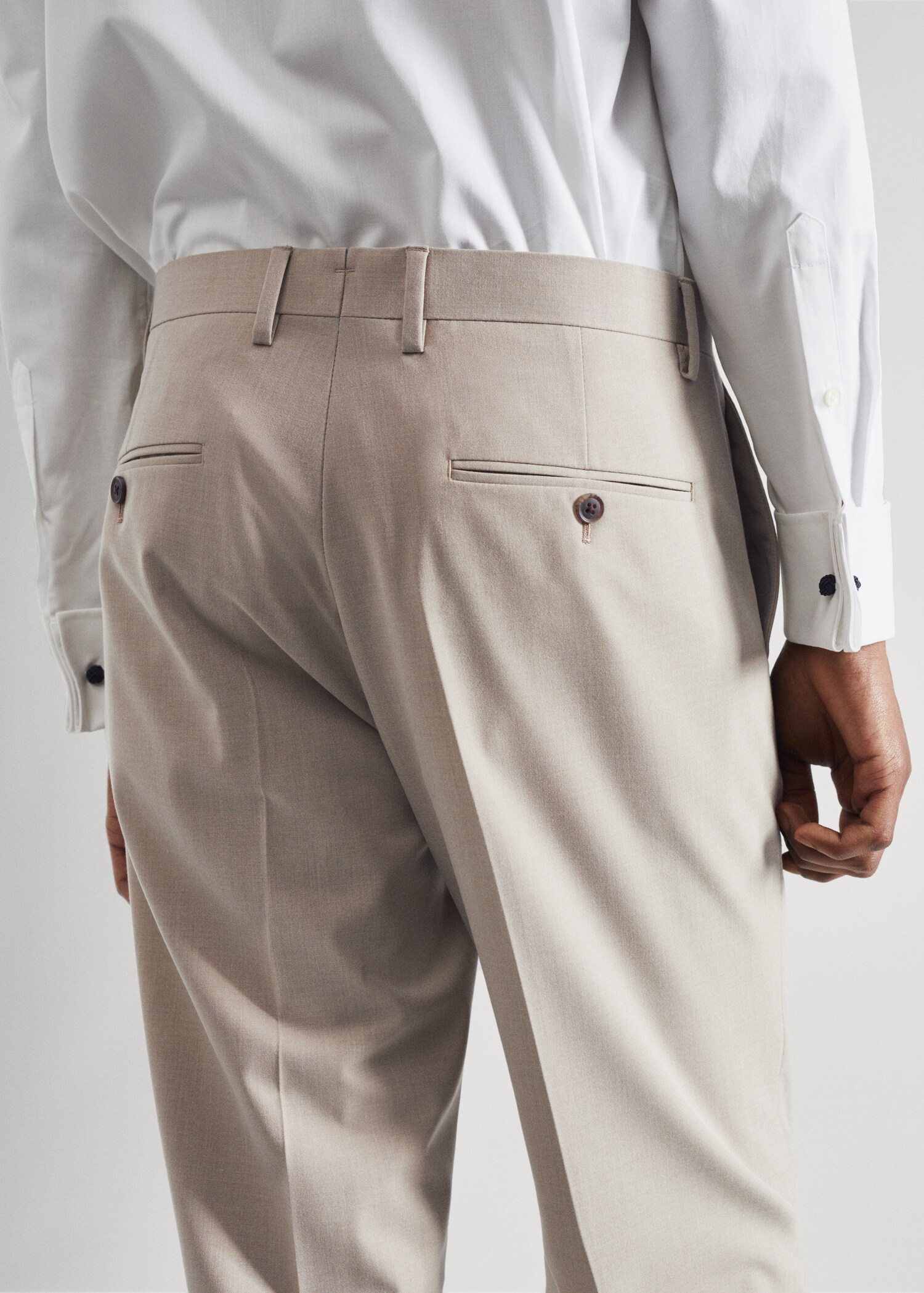 Stretch-fabric slim-fit suit pants - Details of the article 2