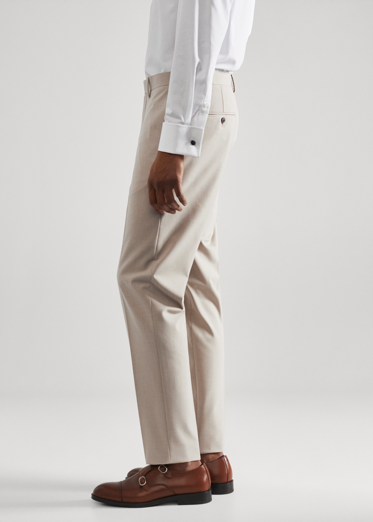 Stretch-fabric slim-fit suit pants - Details of the article 4