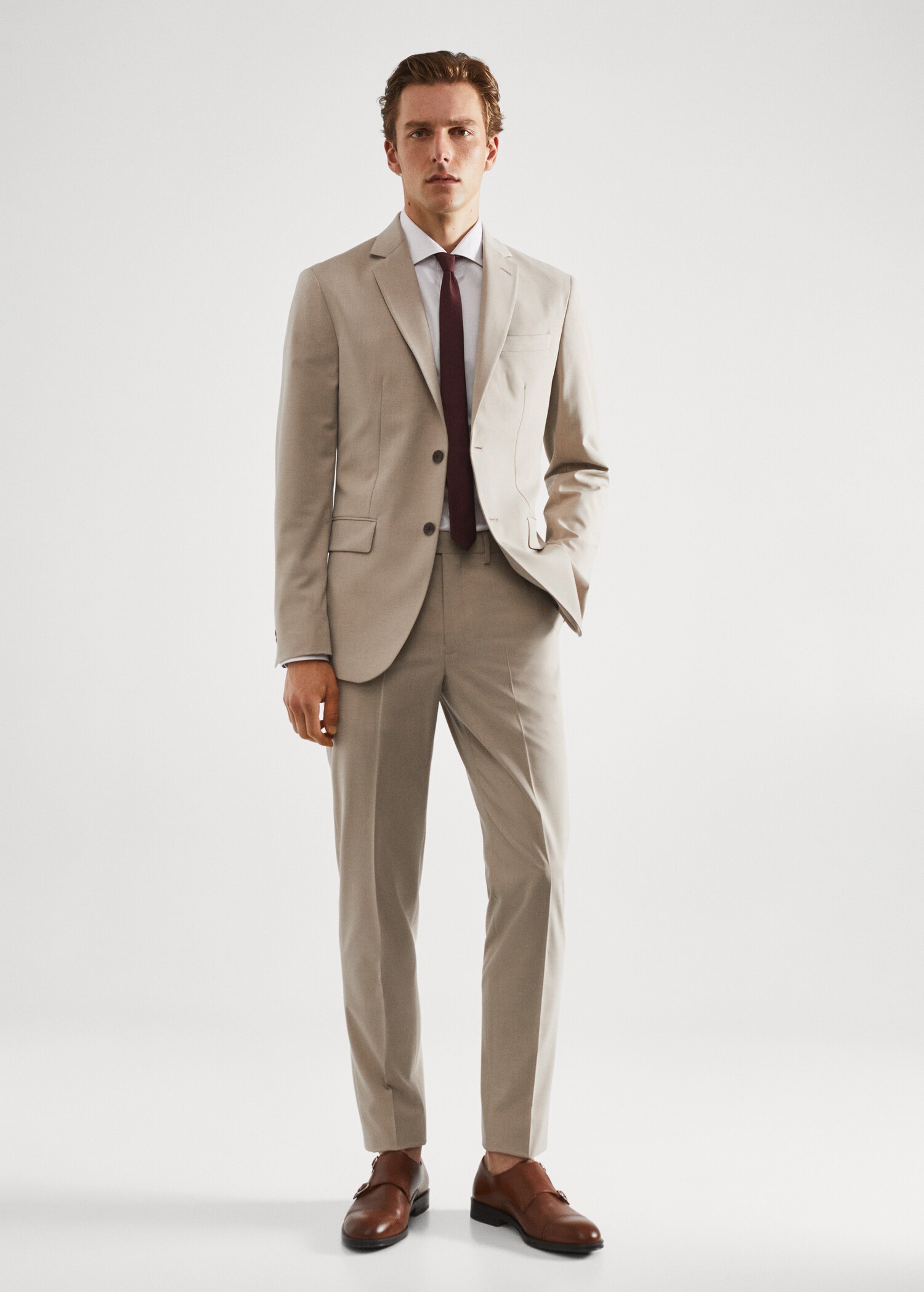 Stretch-fabric slim-fit suit pants - Details of the article 6