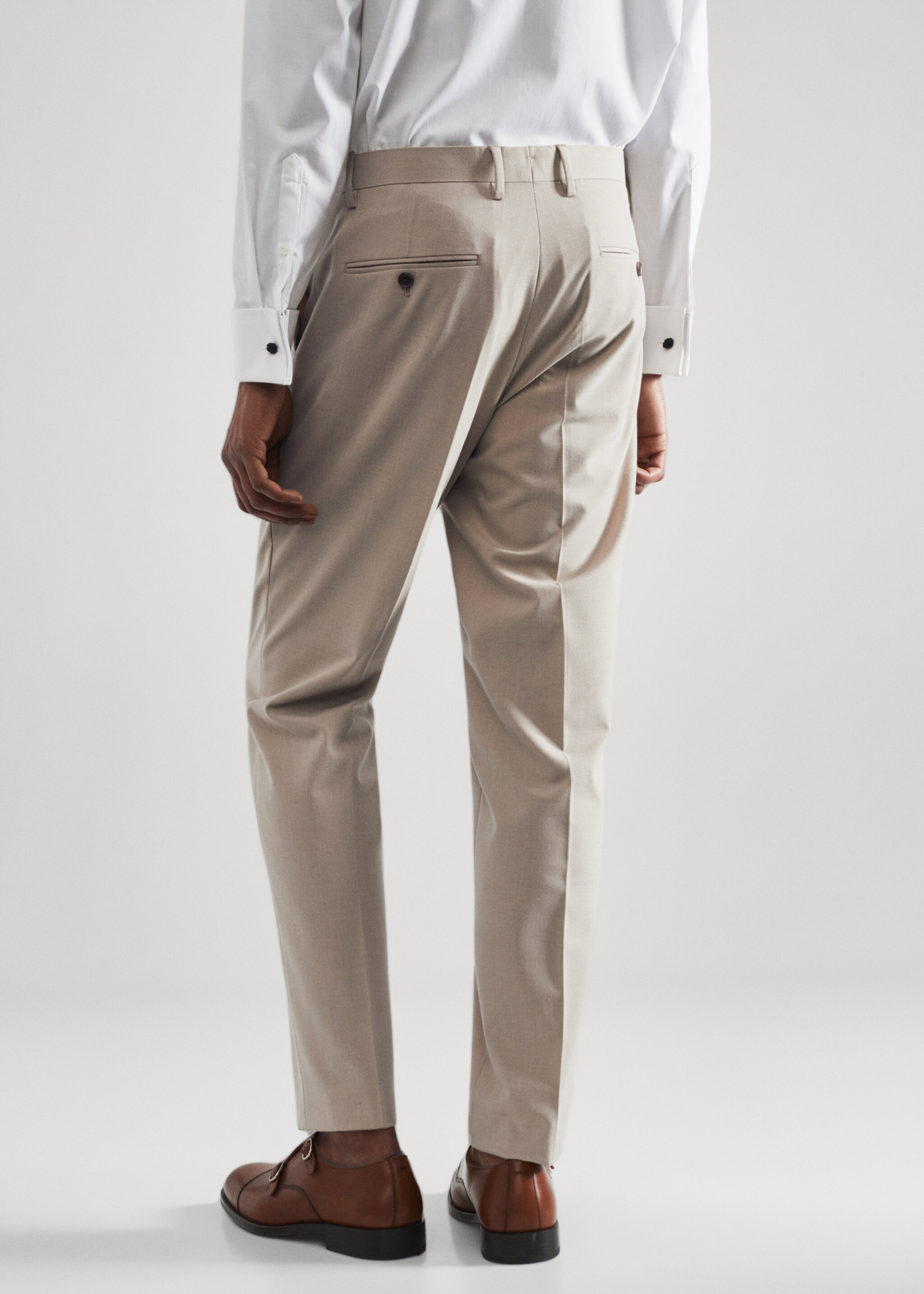 Stretch-fabric slim-fit suit trousers - Reverse of the article