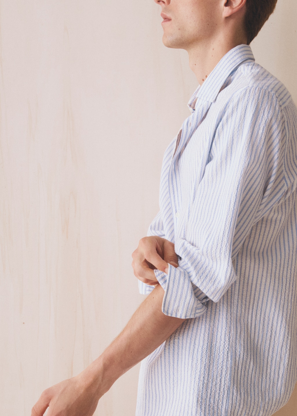 Striped seersucker shirt
