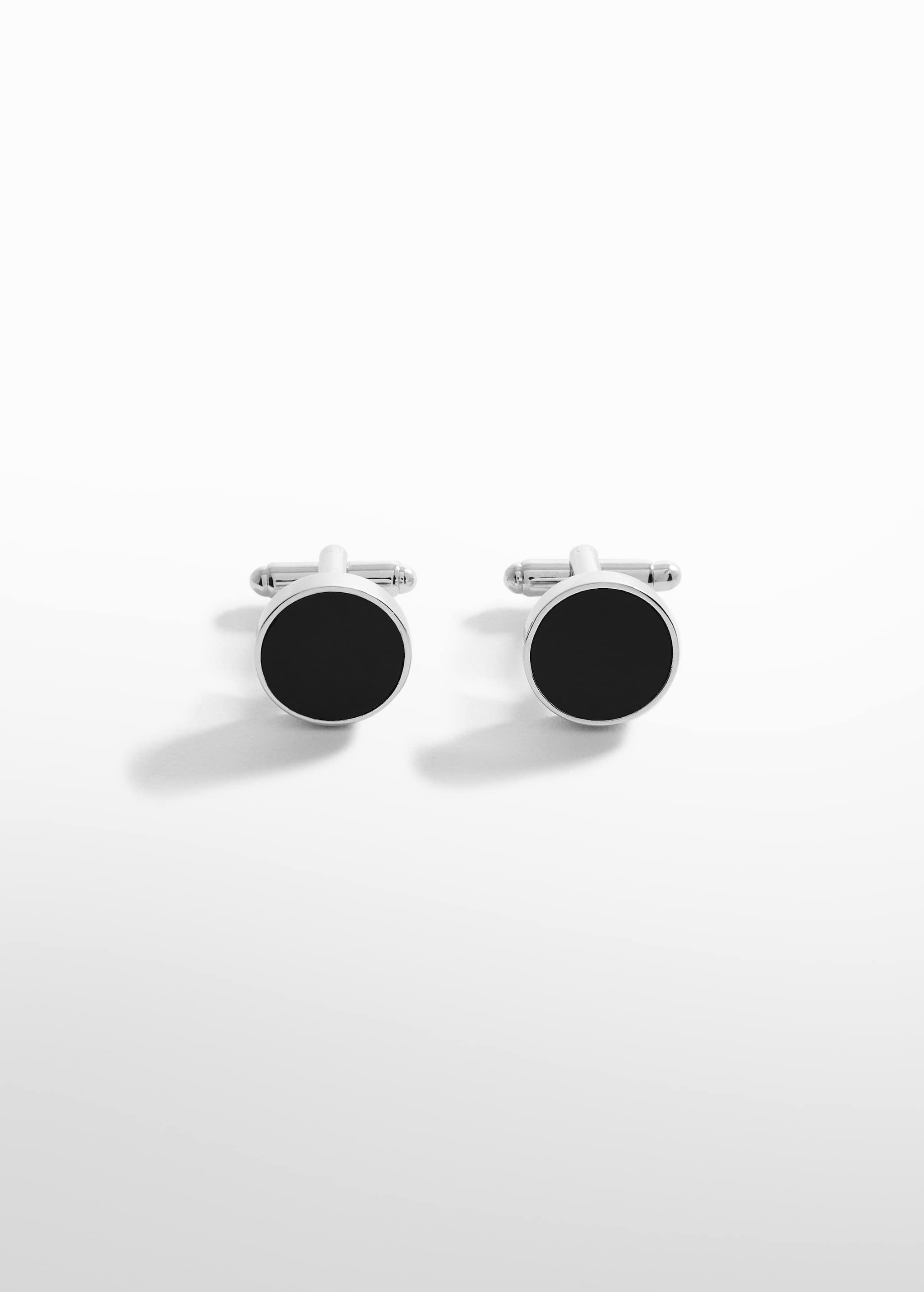 Round black cufflinks - Article without model