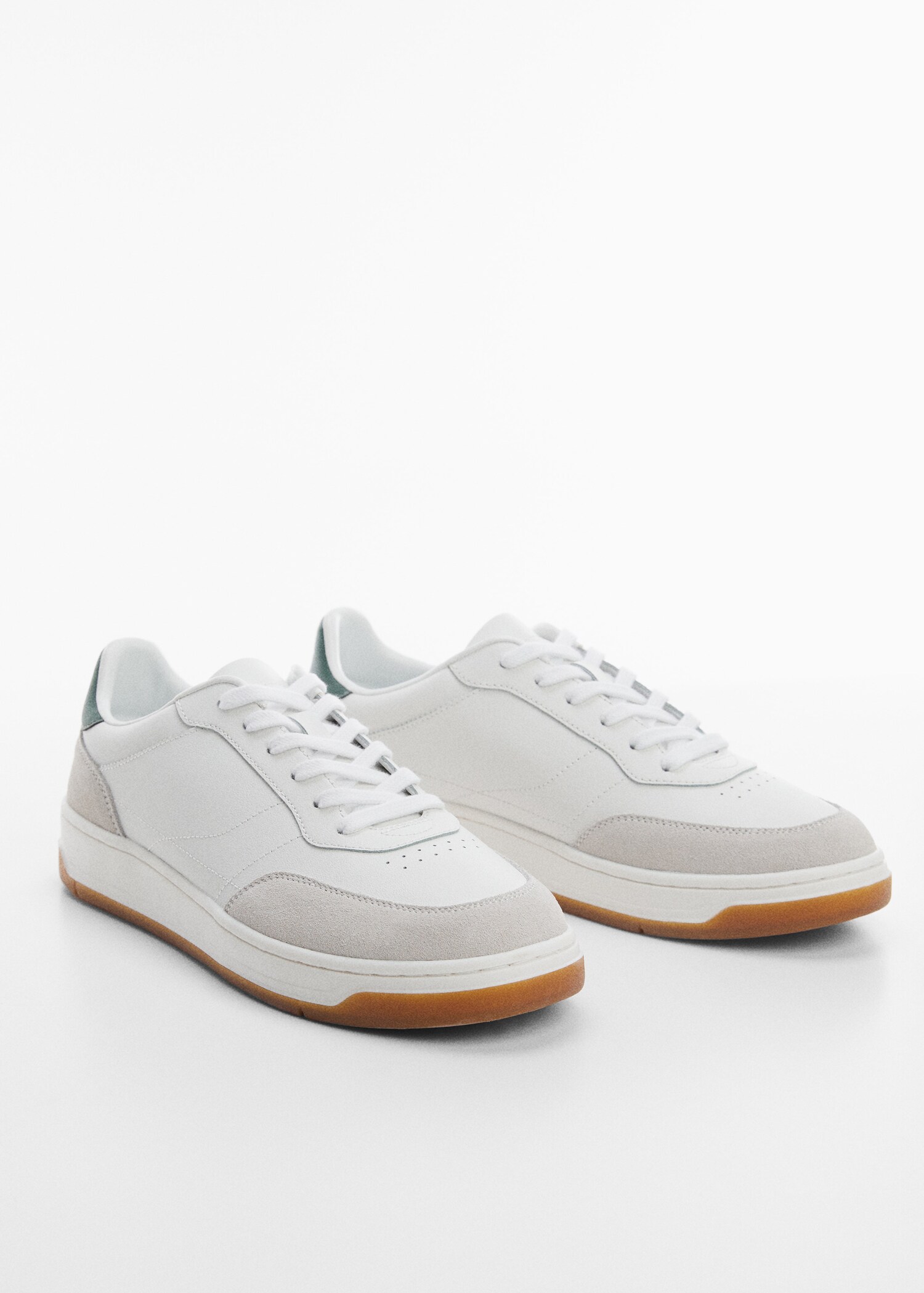 Leather mixed sneakers - Medium plane