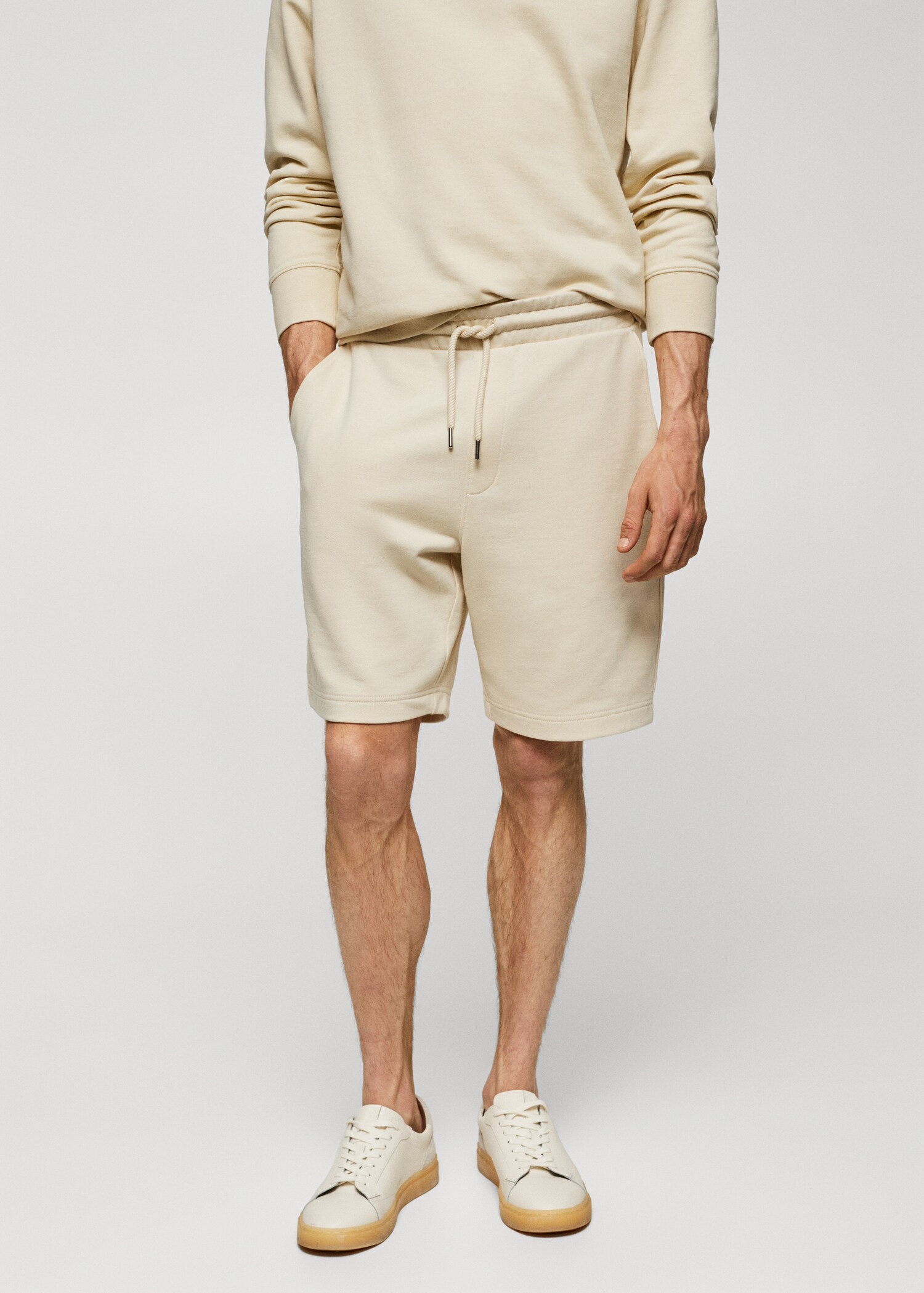 Jogger cotton Bermuda shorts - Medium plane