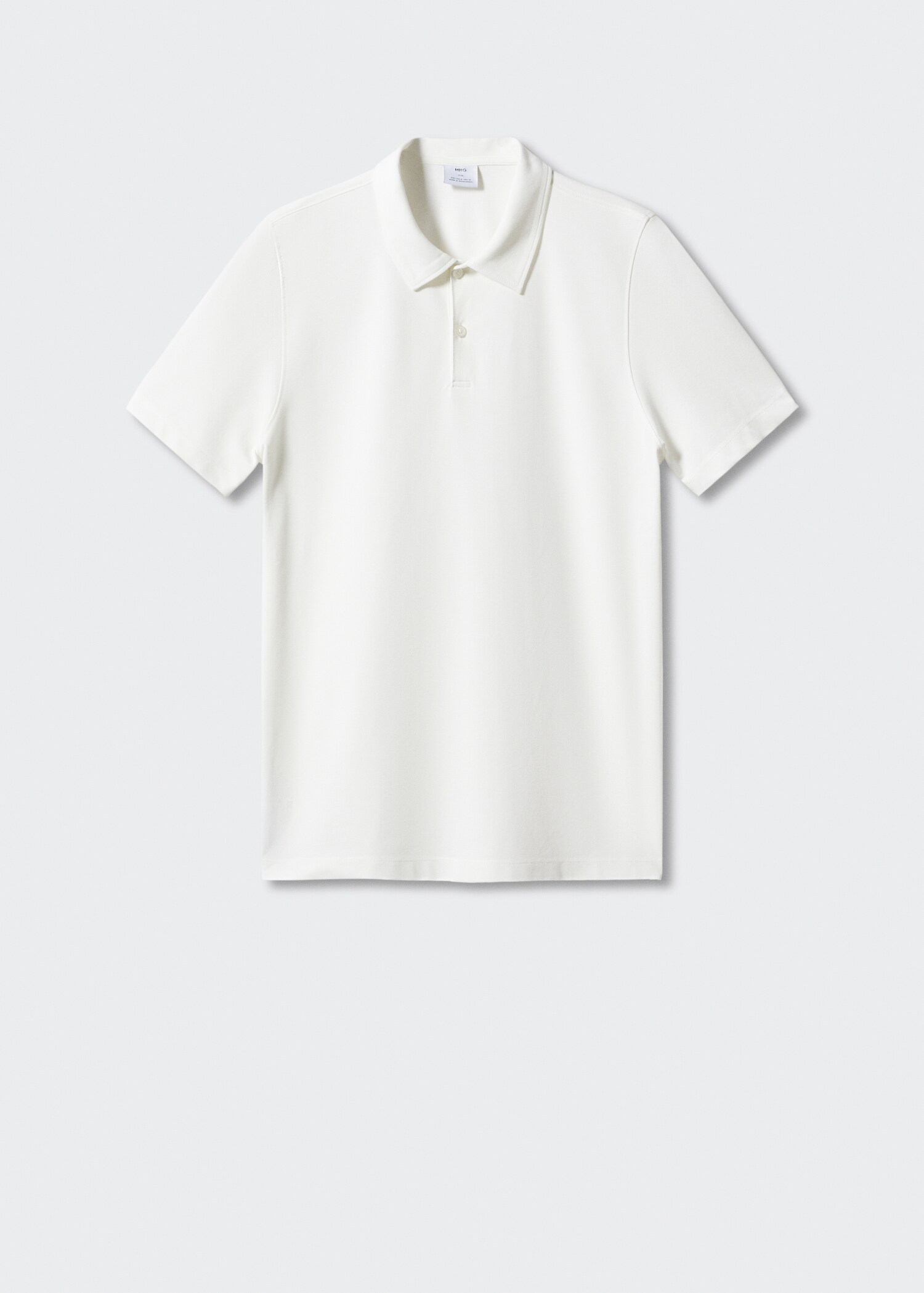 Slim-fit cotton piqué textured polo shirt - Article without model