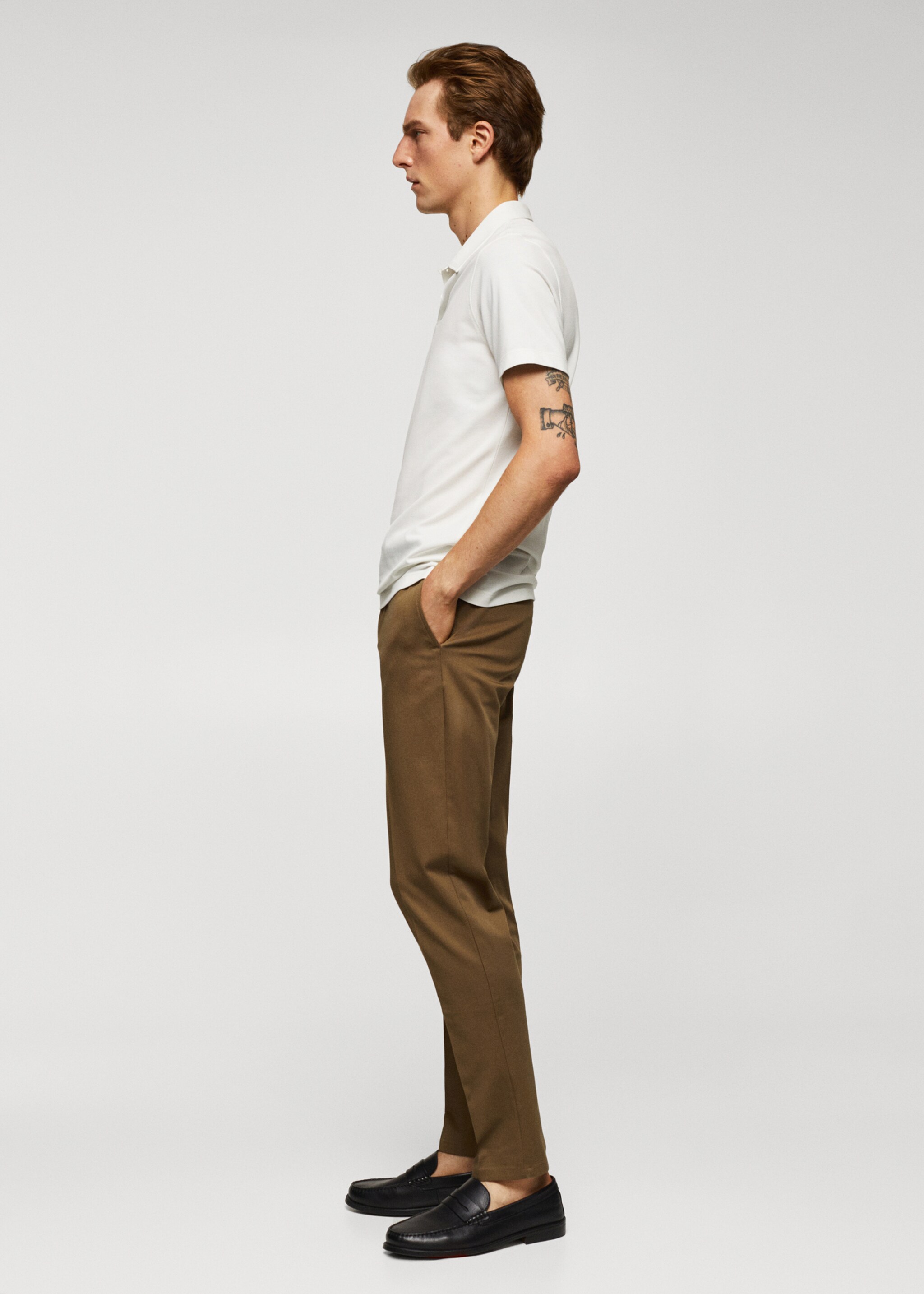 Polo slim fit algodón piqué textura - Detalle del artículo 2, Blanco roto. Ref: 57000777-00.