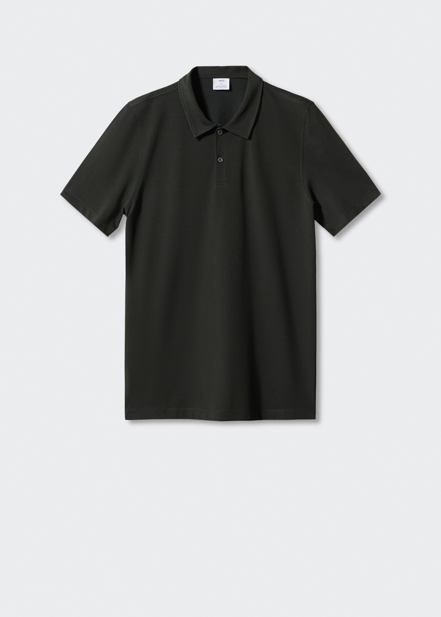 Slim-fit cotton piqué textured polo shirt - Article without model
