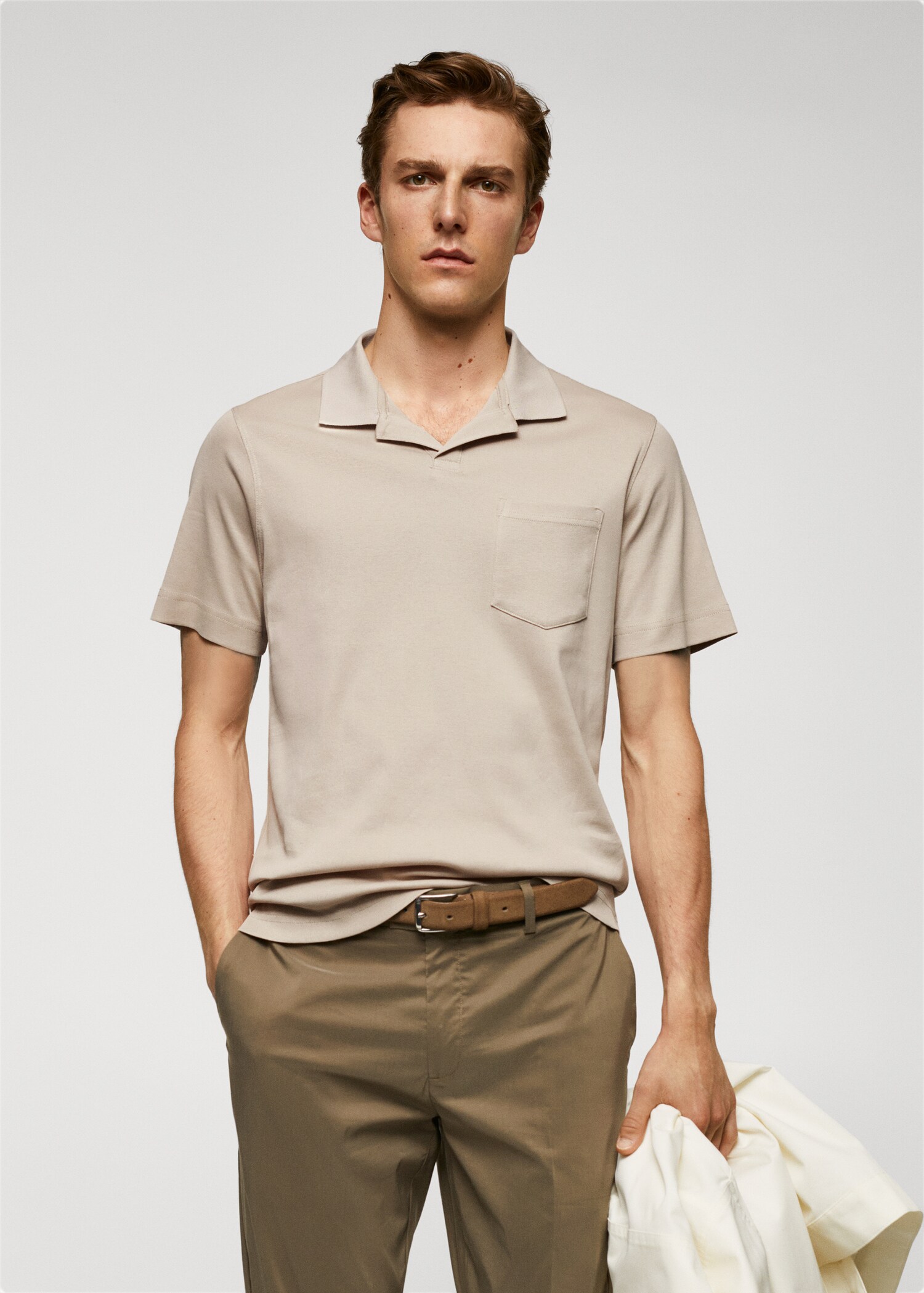 100% cotton polo shirt with pocket - Medium plane