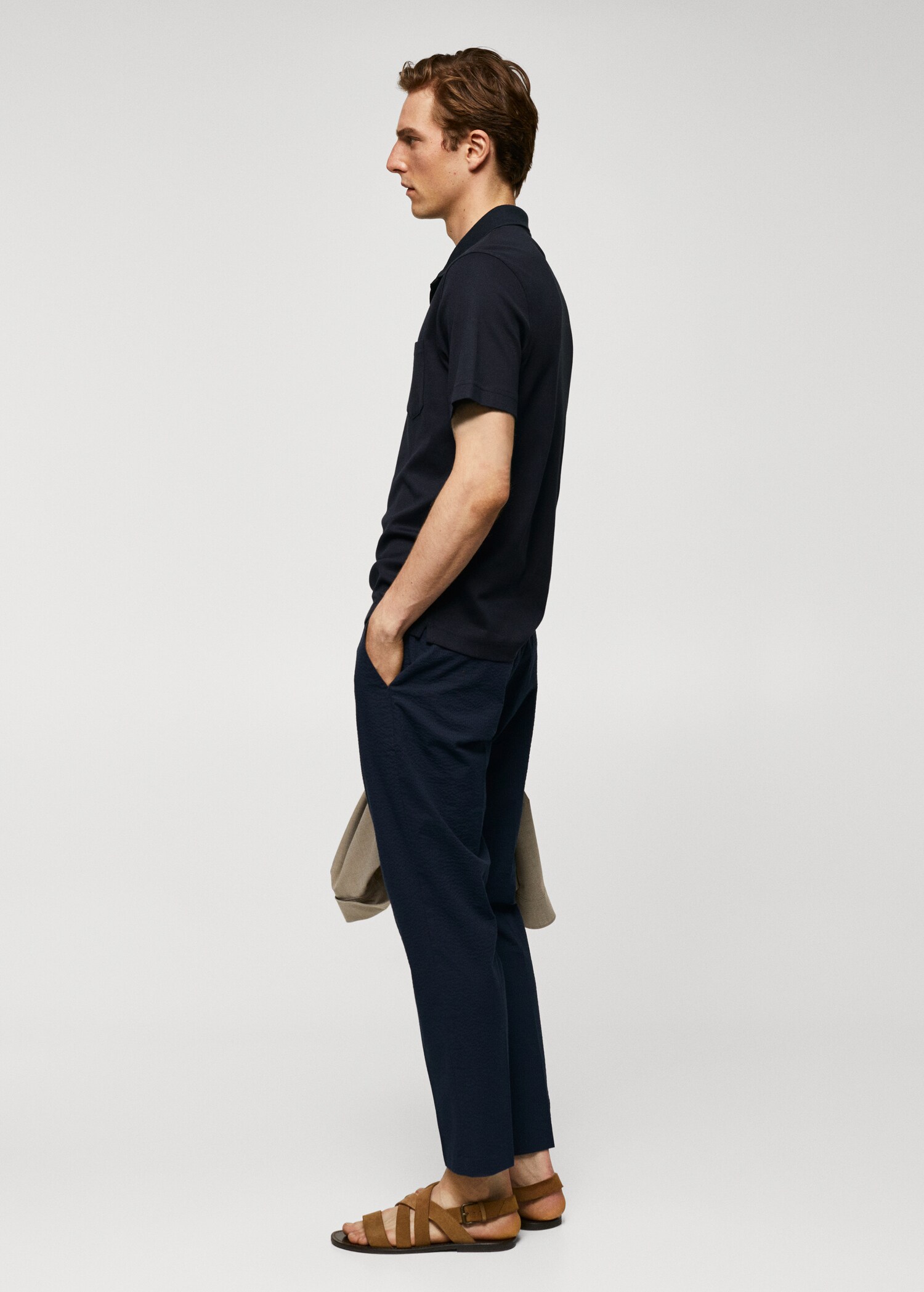 100% cotton polo shirt with pocket - Details of the article 2