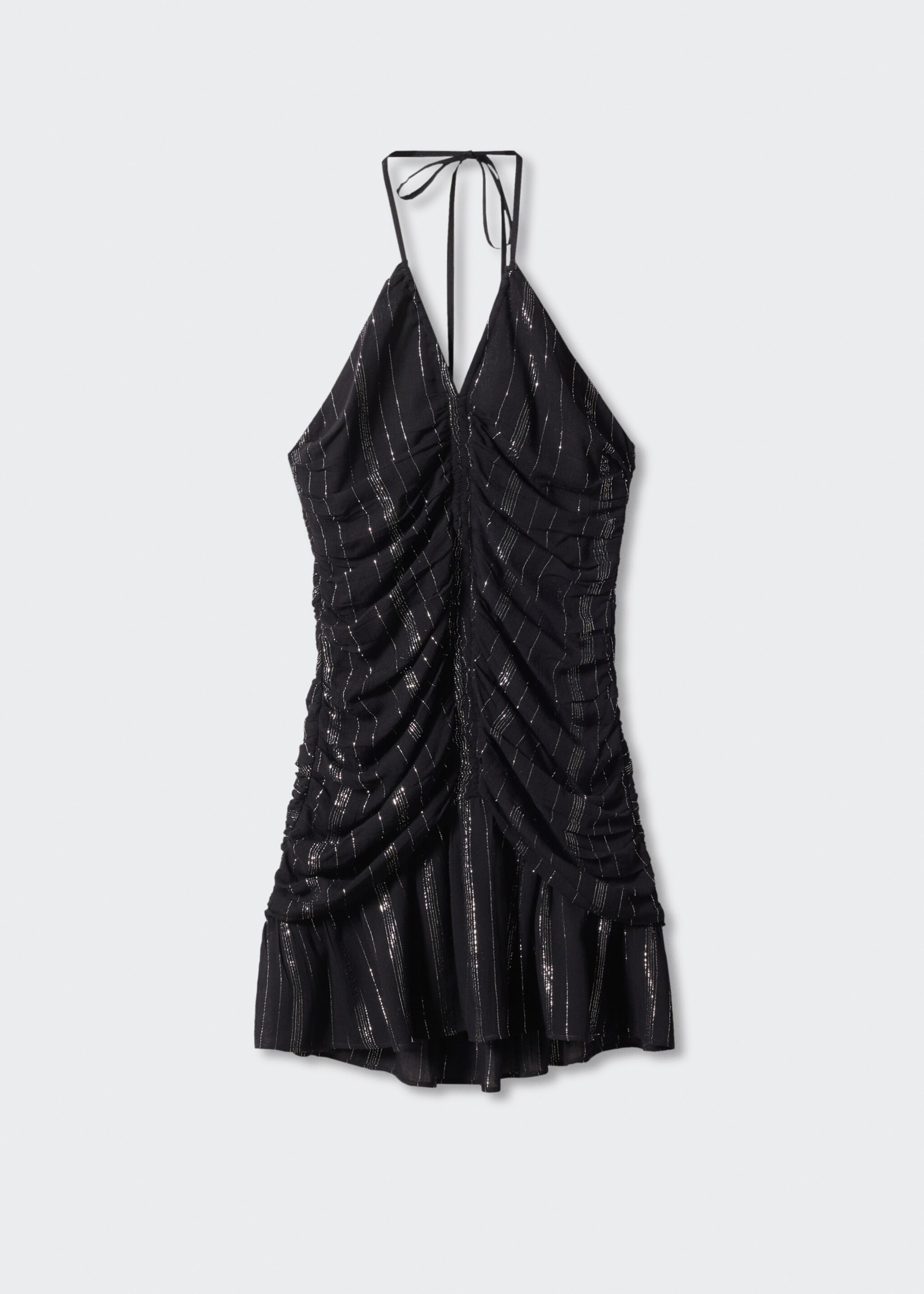 Vestido fruncido volantes - Artículo sin modelo, Negro. Ref: 57000784-00.